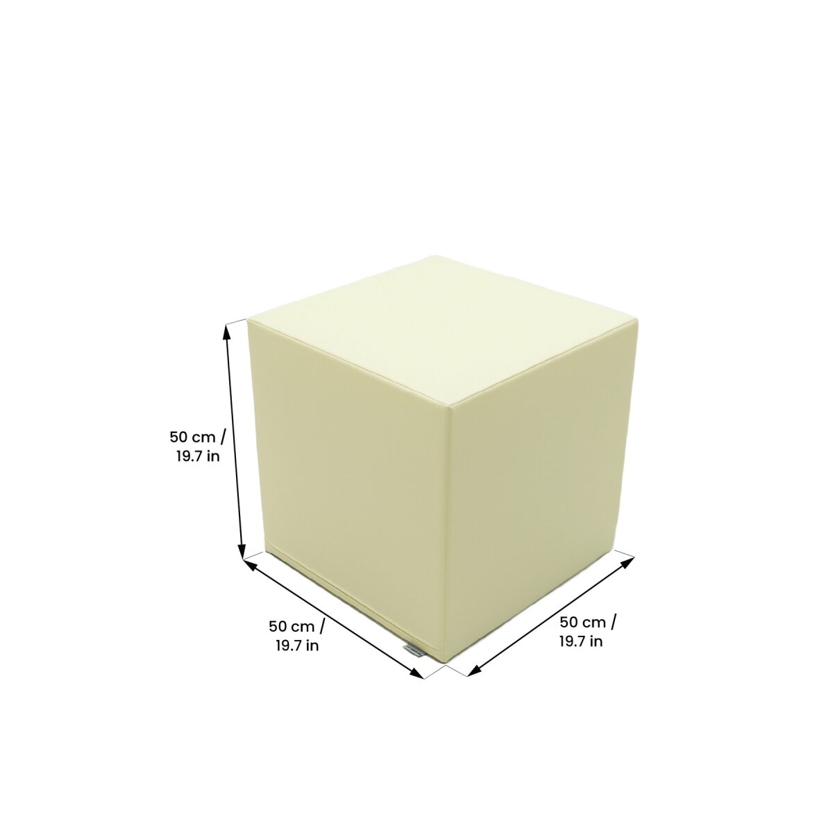 IGLU Mega Cube Block - Ivory – gepolsterter Schaumstoff-Würfel 50×50×50 cm, für Kinder von 1–10 Jahre
