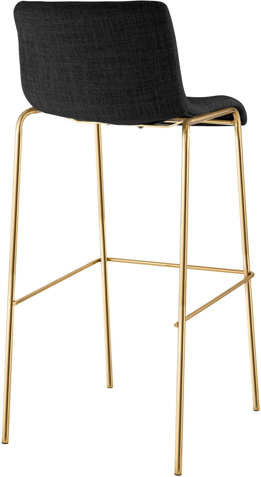 Barhocker Hoover Stoff 4-Fuß Gold