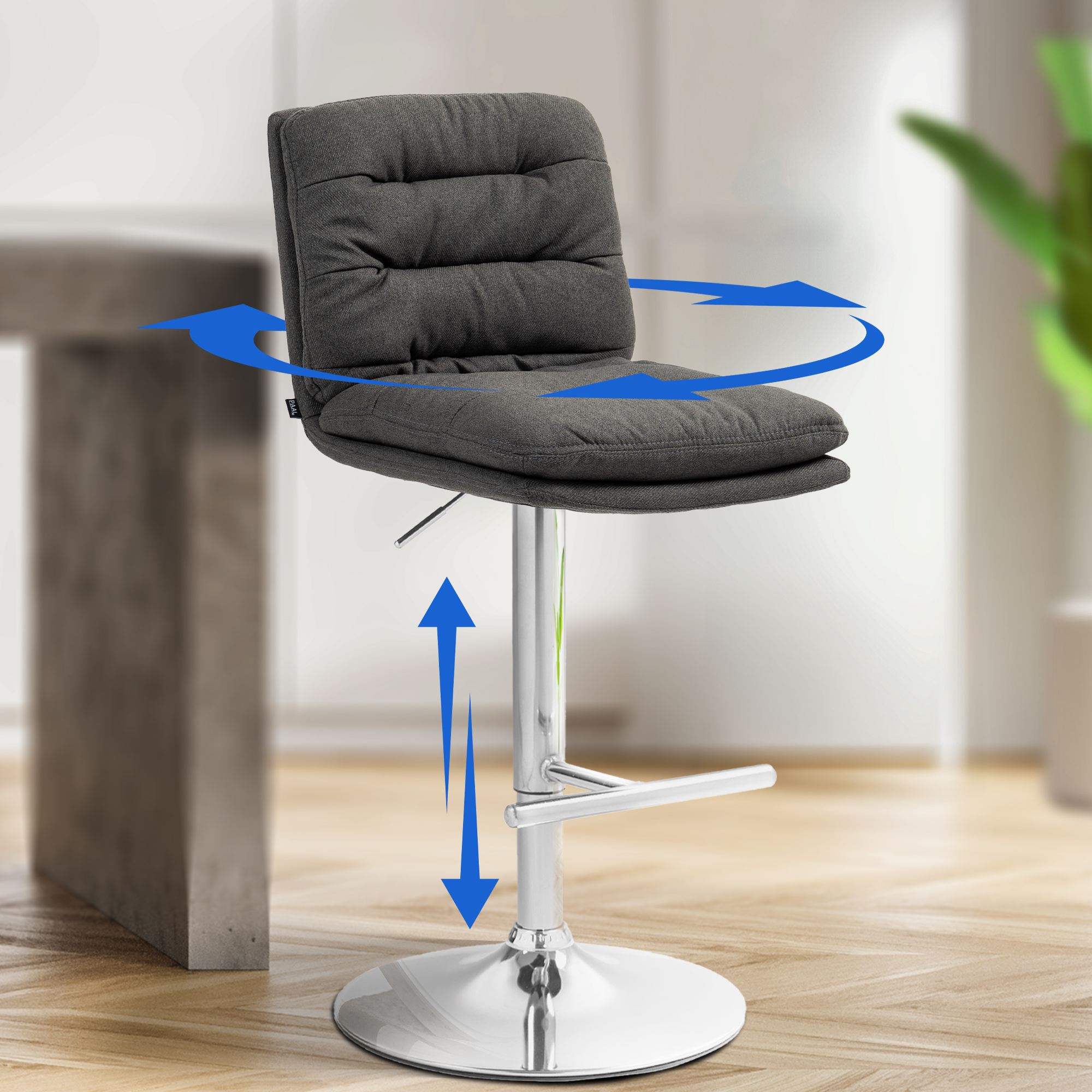 Barhocker Damar Stoff chrom