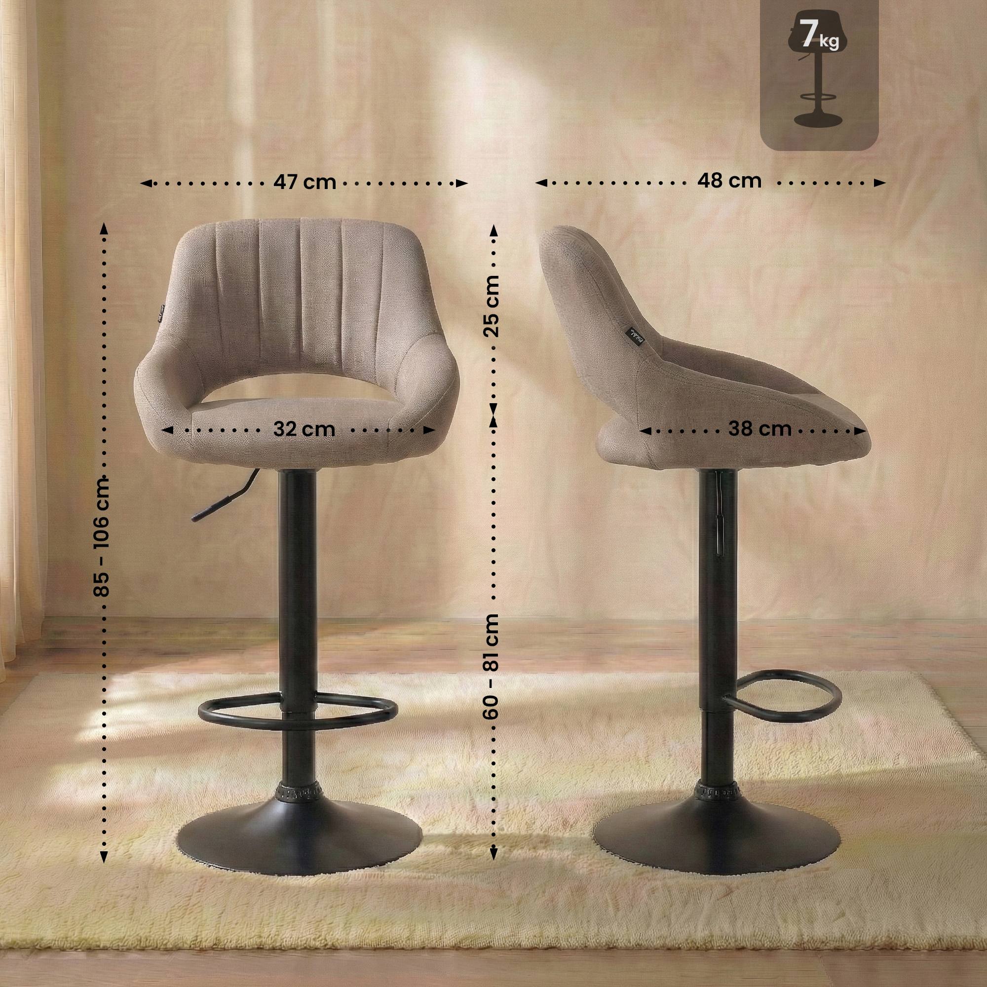 Barhocker Milet Stoff schwarz
