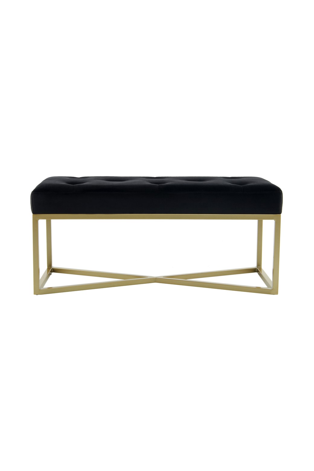 Elegante Sitzbank Schwarz / Gold