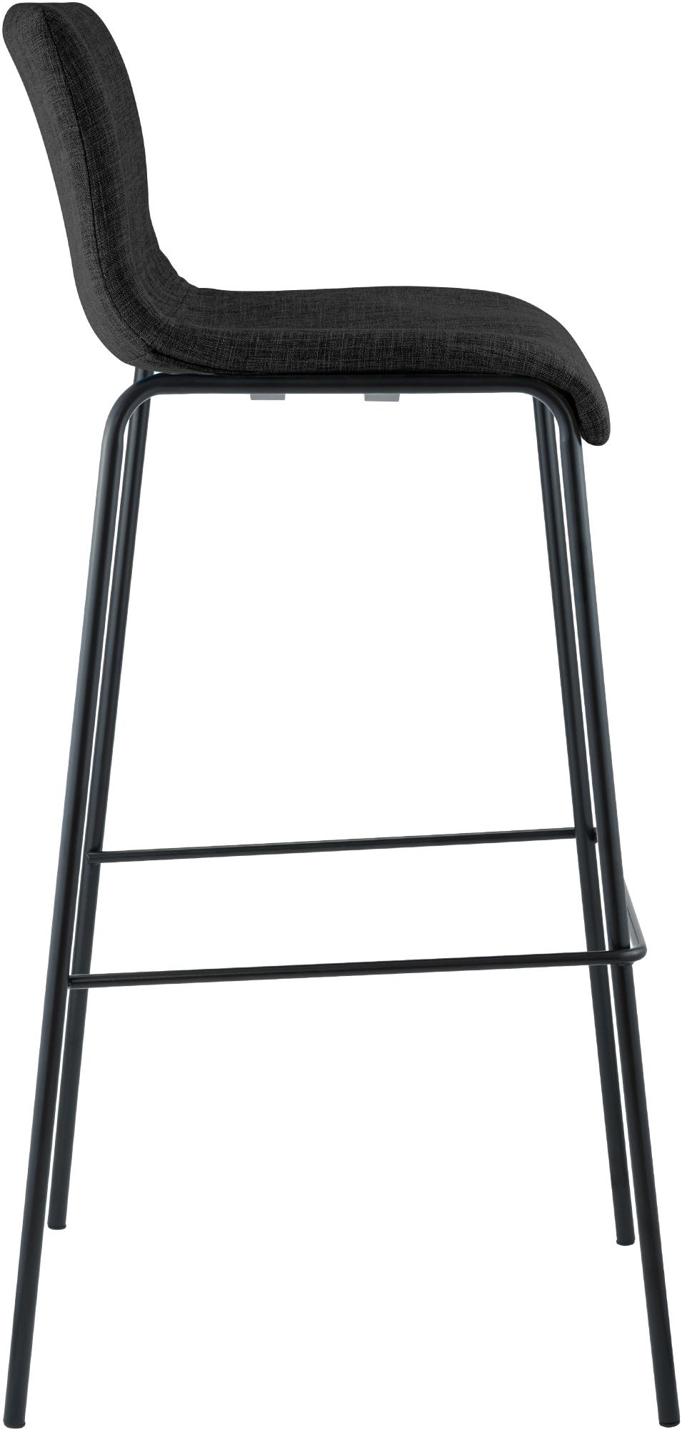 Barhocker Hoover Stoff 4-Fuß Gestell schwarz
