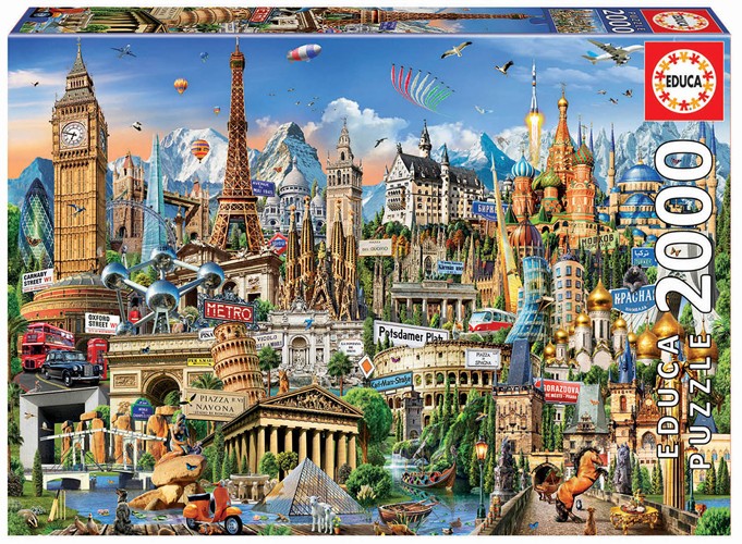 Educa Puzzles Educa Puzzle 9217697 - Europe Landmarks - 2000 Teile Puzzle