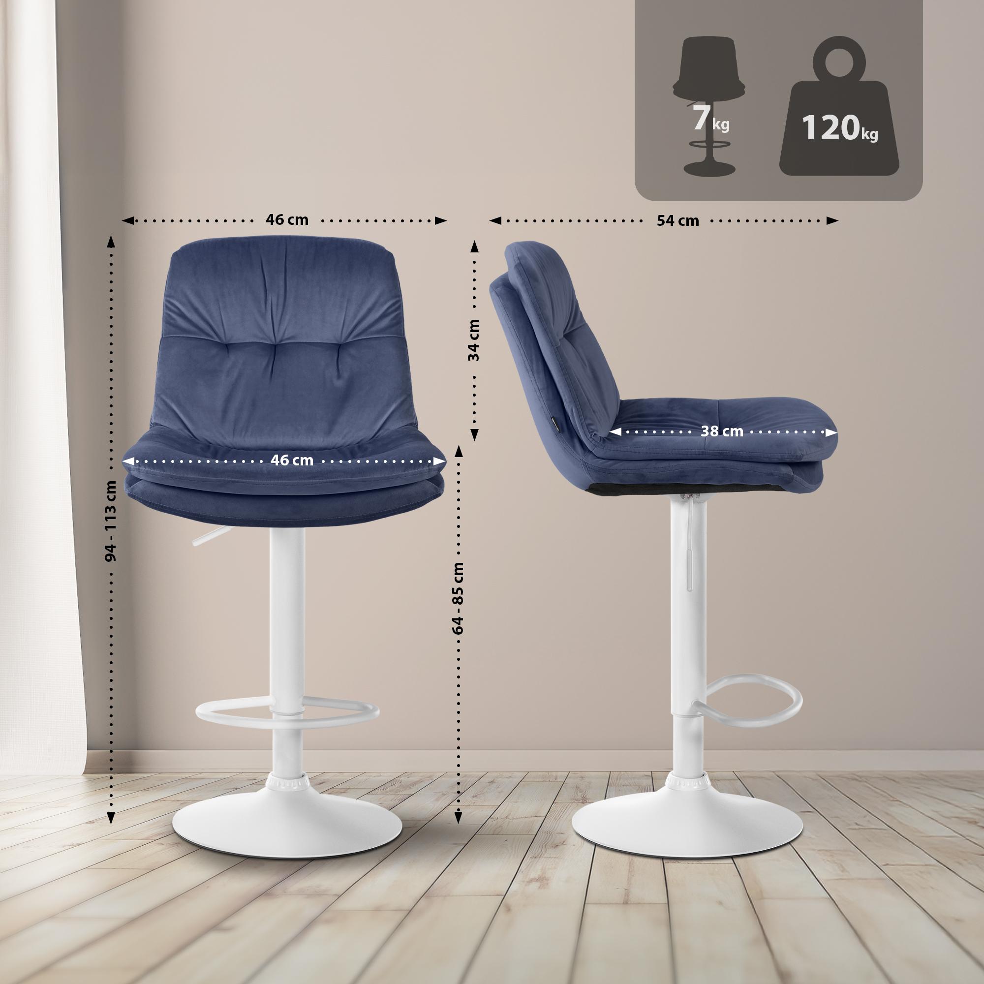 Barhocker Laurel Samt weiß