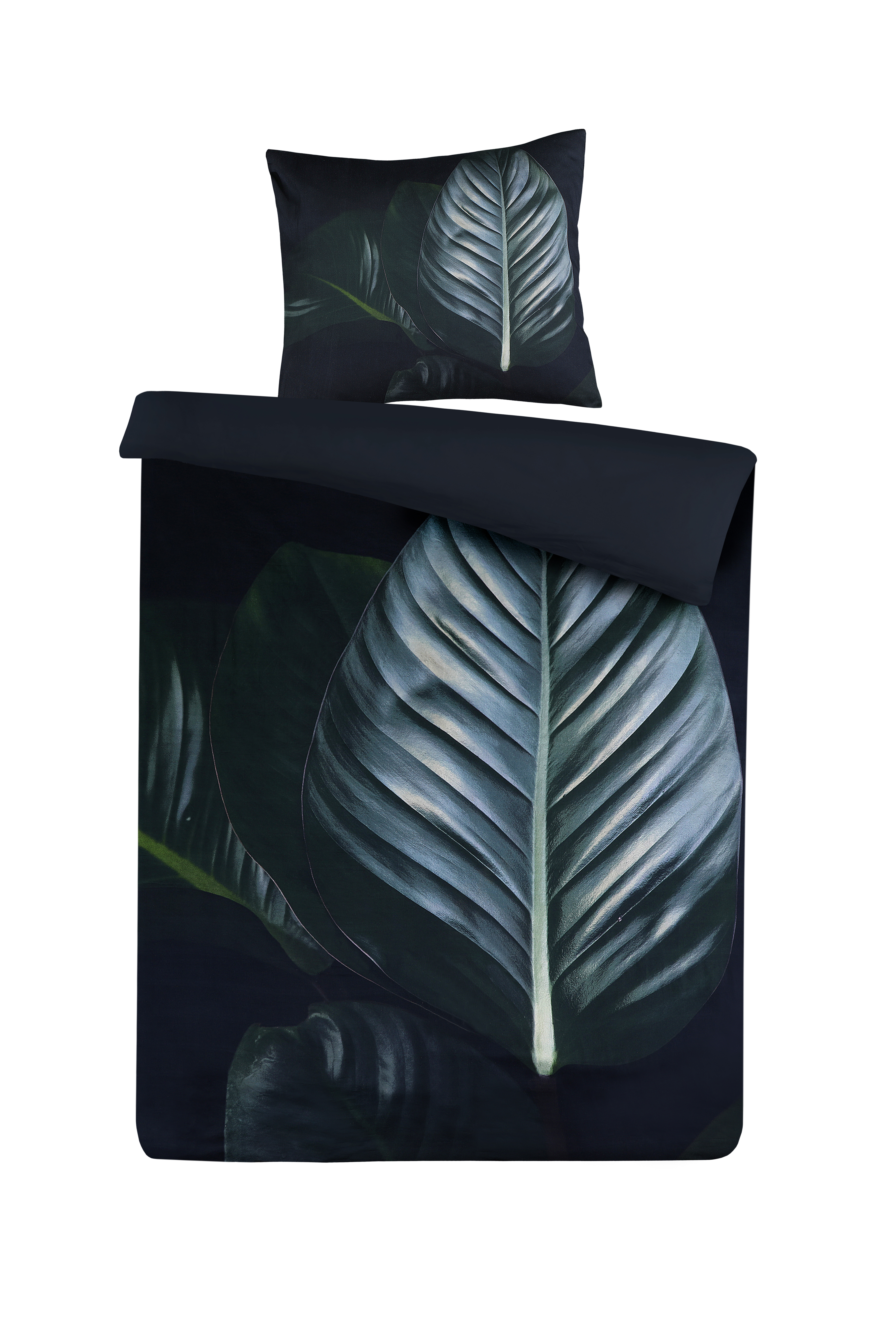 Bettwäsche Bettwäsche Tropical 125-DE Schwarz / Grün 135cm x 200cm / 80cm x 80cm