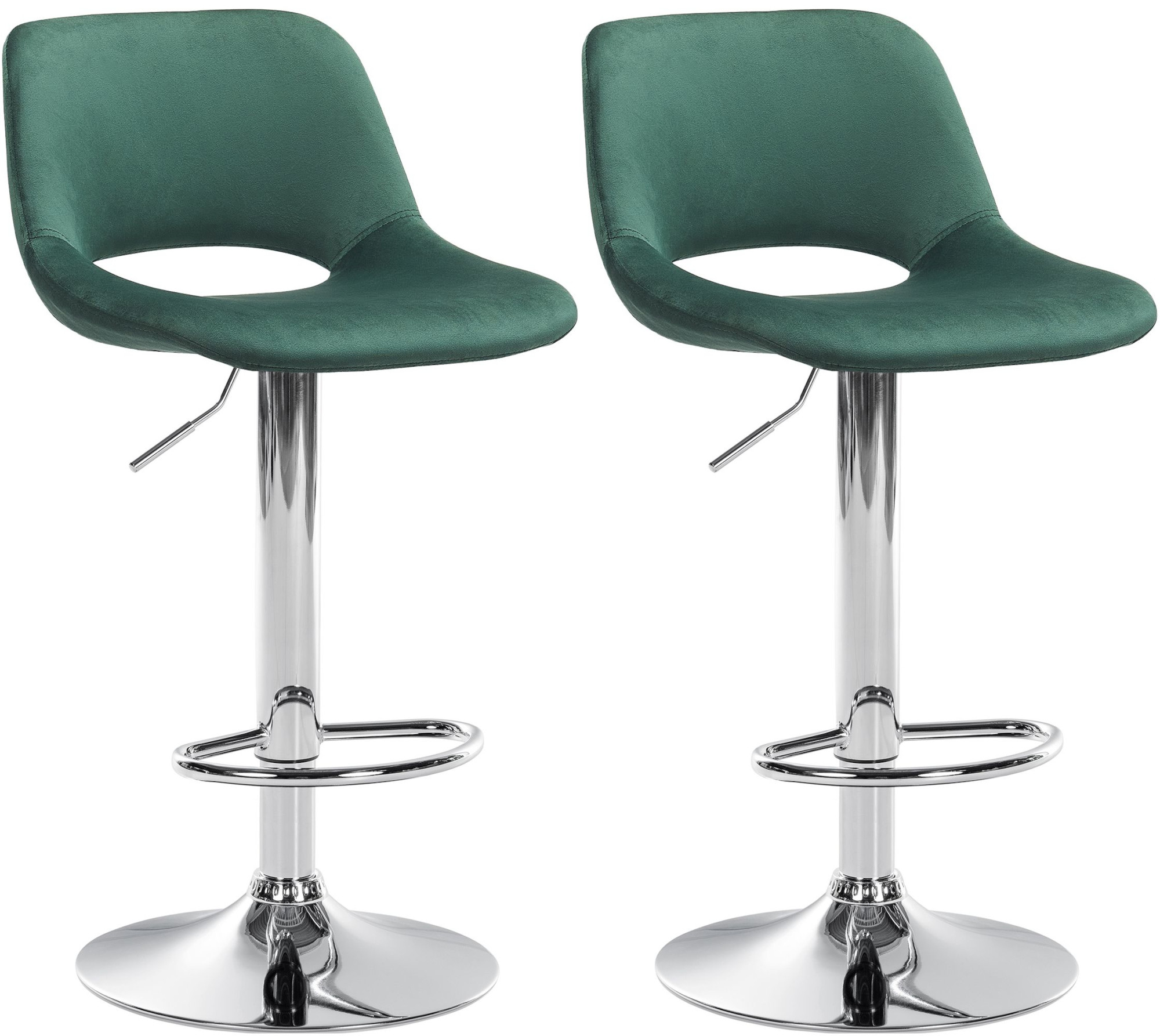 2er Set Barhocker Camden Samt chrom