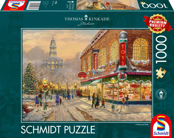 Schmidt Spiele GmbH Puzzles Thomas Kinkade - Ein Weinachtswunsch - 1000 Teile Puzzle