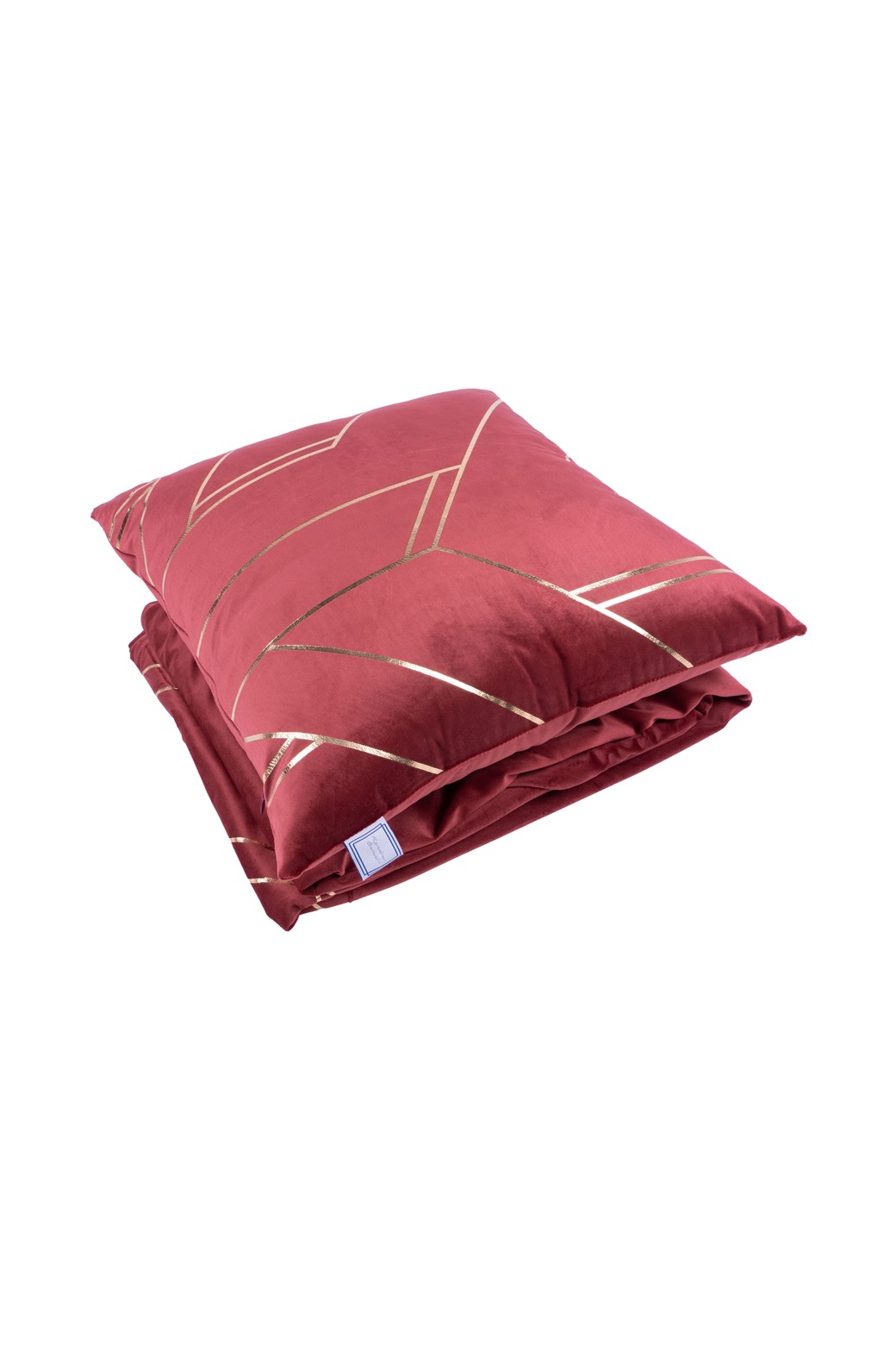 Kissen-Decken-Set Dekokissen & Decke Prisma 125 2er-Set Rot / Gold