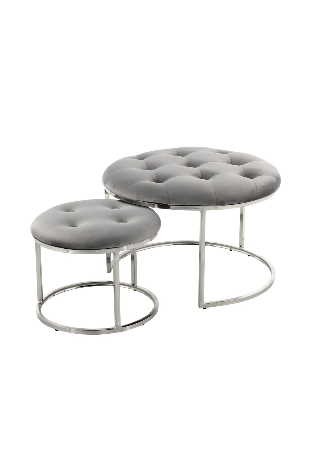 Hocker Hocker Becky 825 2er-Set Grau / Silber