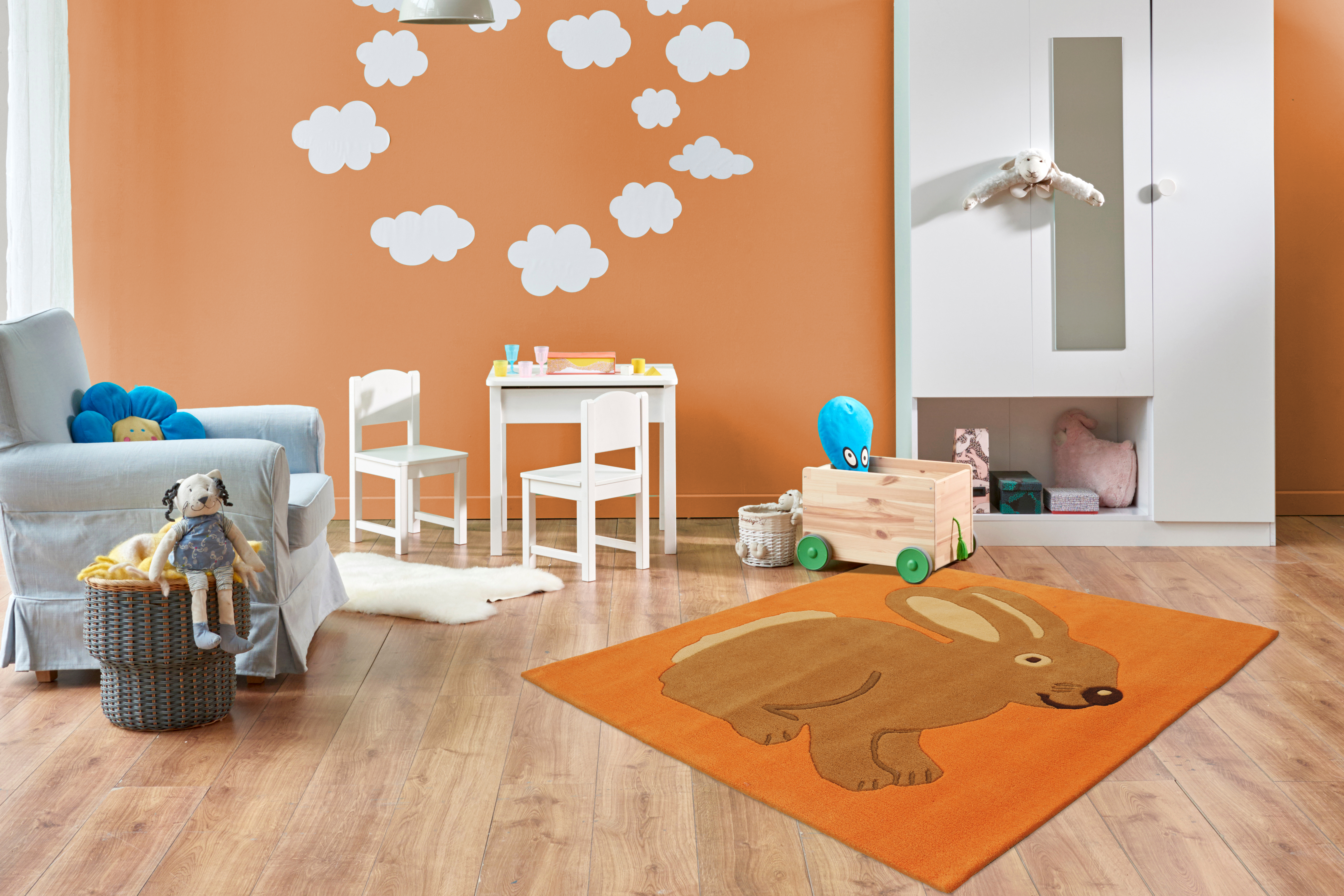 Teppich Joy 295 Orange 130cm x 130cm ECKIG