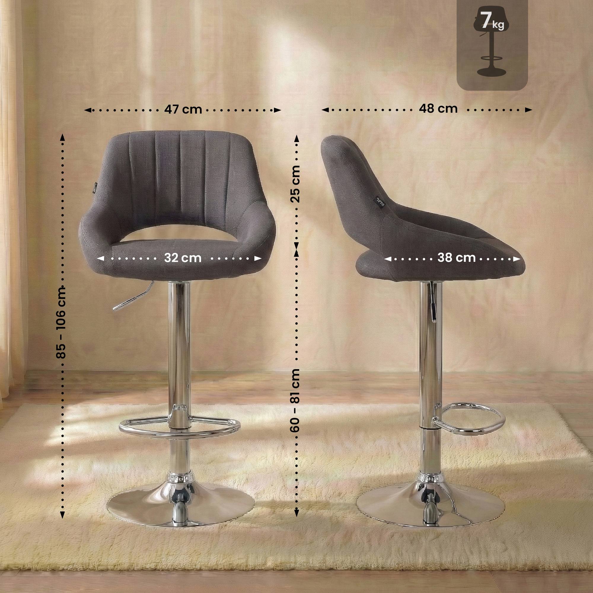 Barhocker Milet Stoff chrom