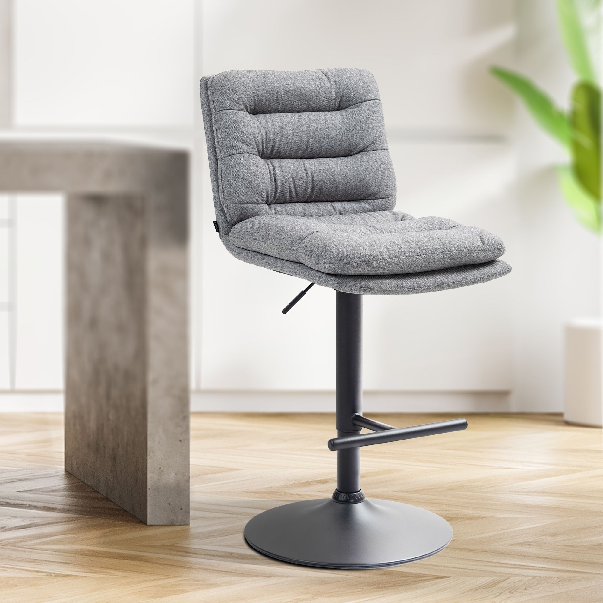 Barhocker Damar Stoff schwarz