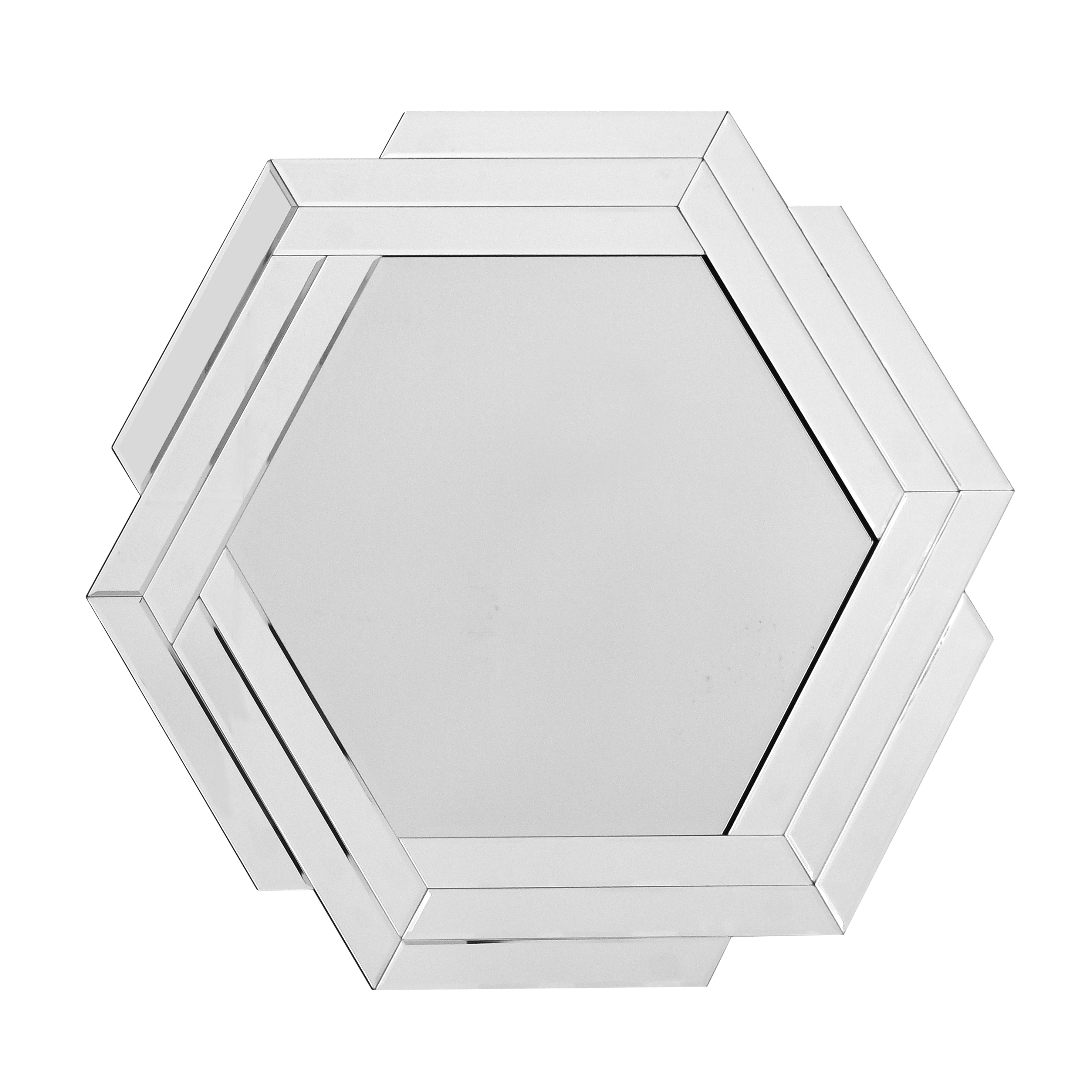 Hexagon-Wandspiegel Silber