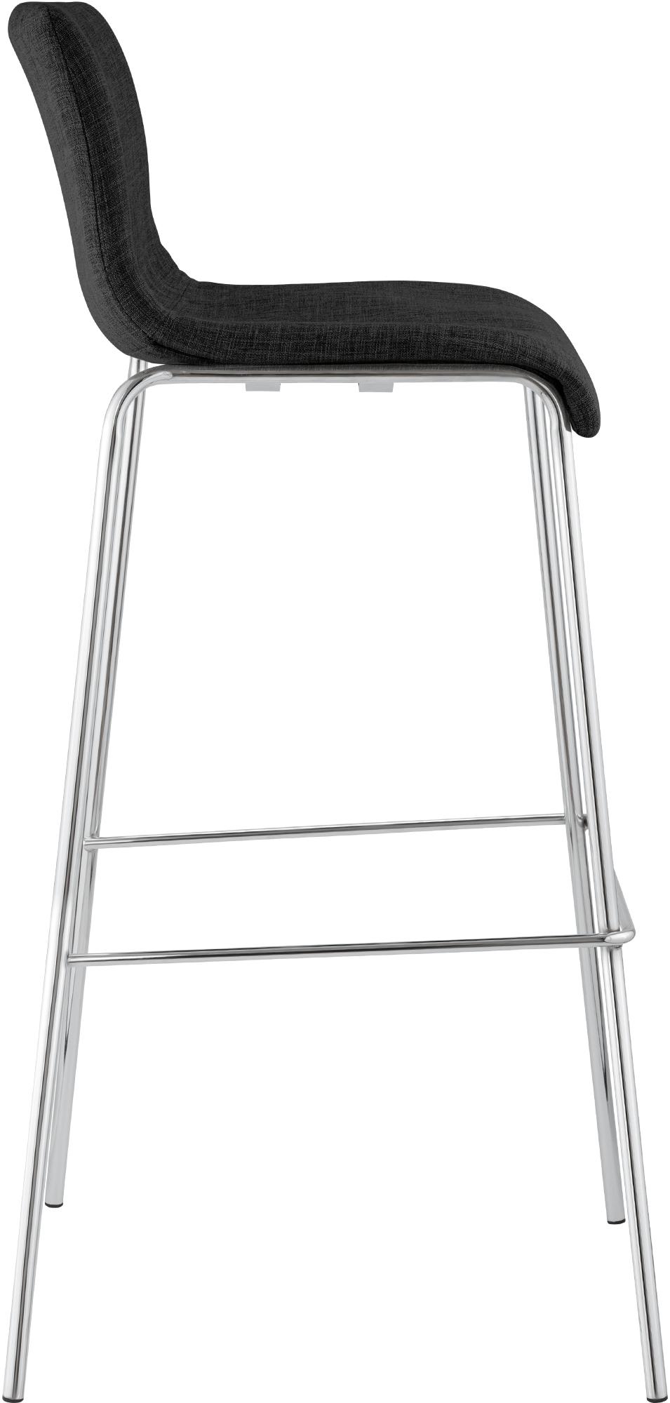 Barhocker Hoover Stoff 4-Fuß Gestell Chrom