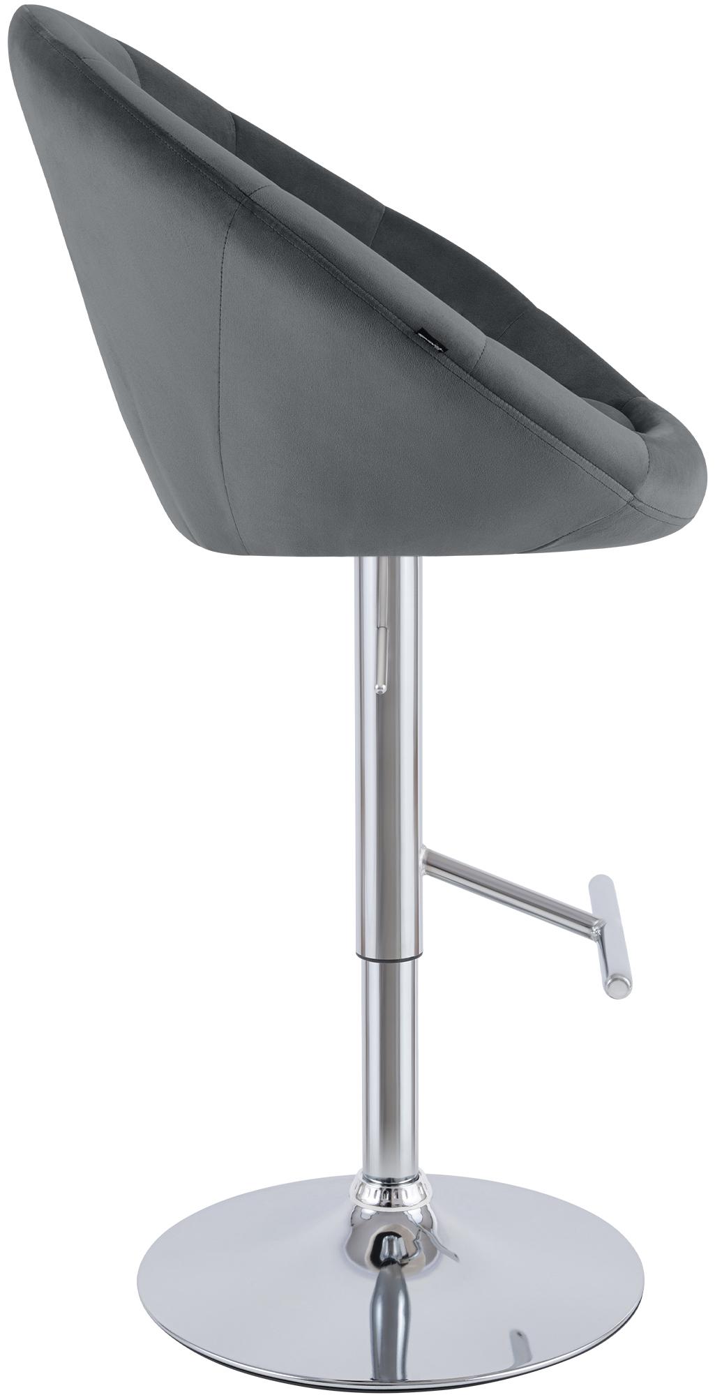 Barhocker London Samt chrom