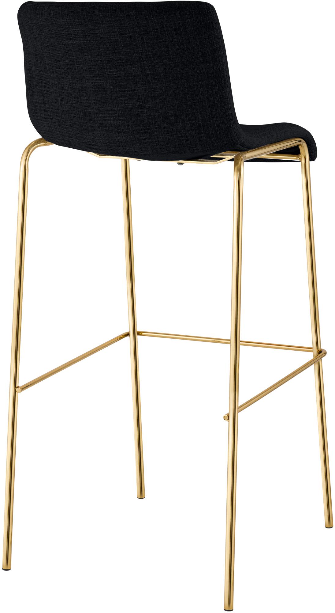 Barhocker Hoover Stoff 4-Fuß Gold