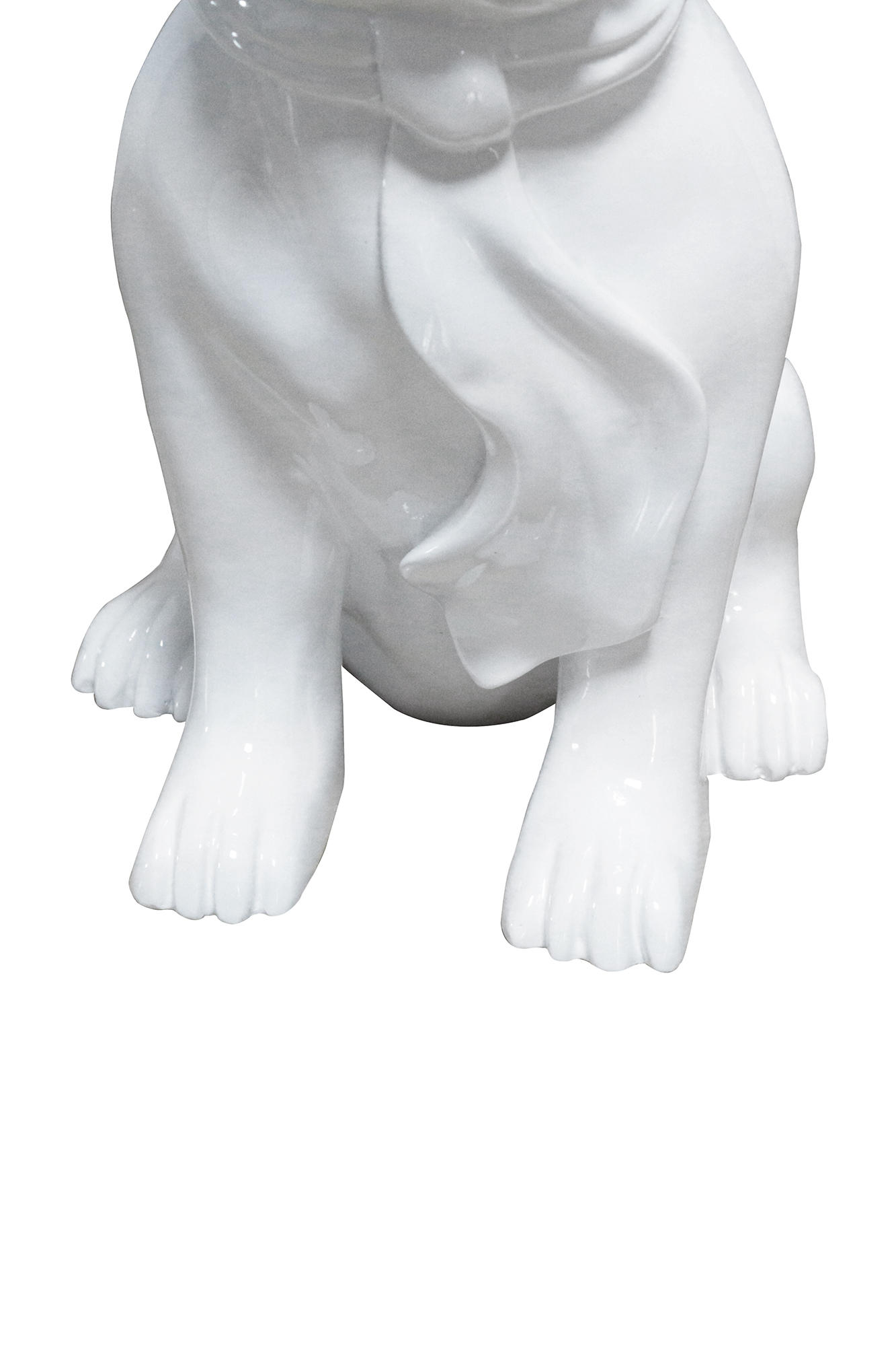 Bullhund-Skulptur Weiß