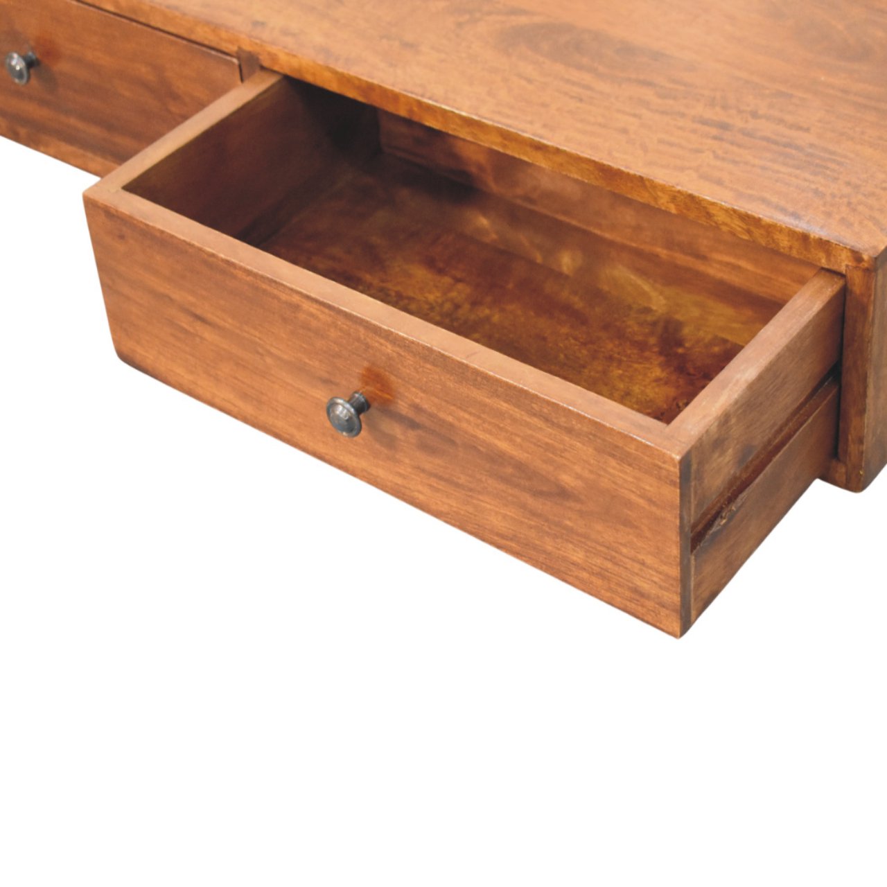 Lunar Wandkonsole aus Kastanienholz mit 2 Schubladen
