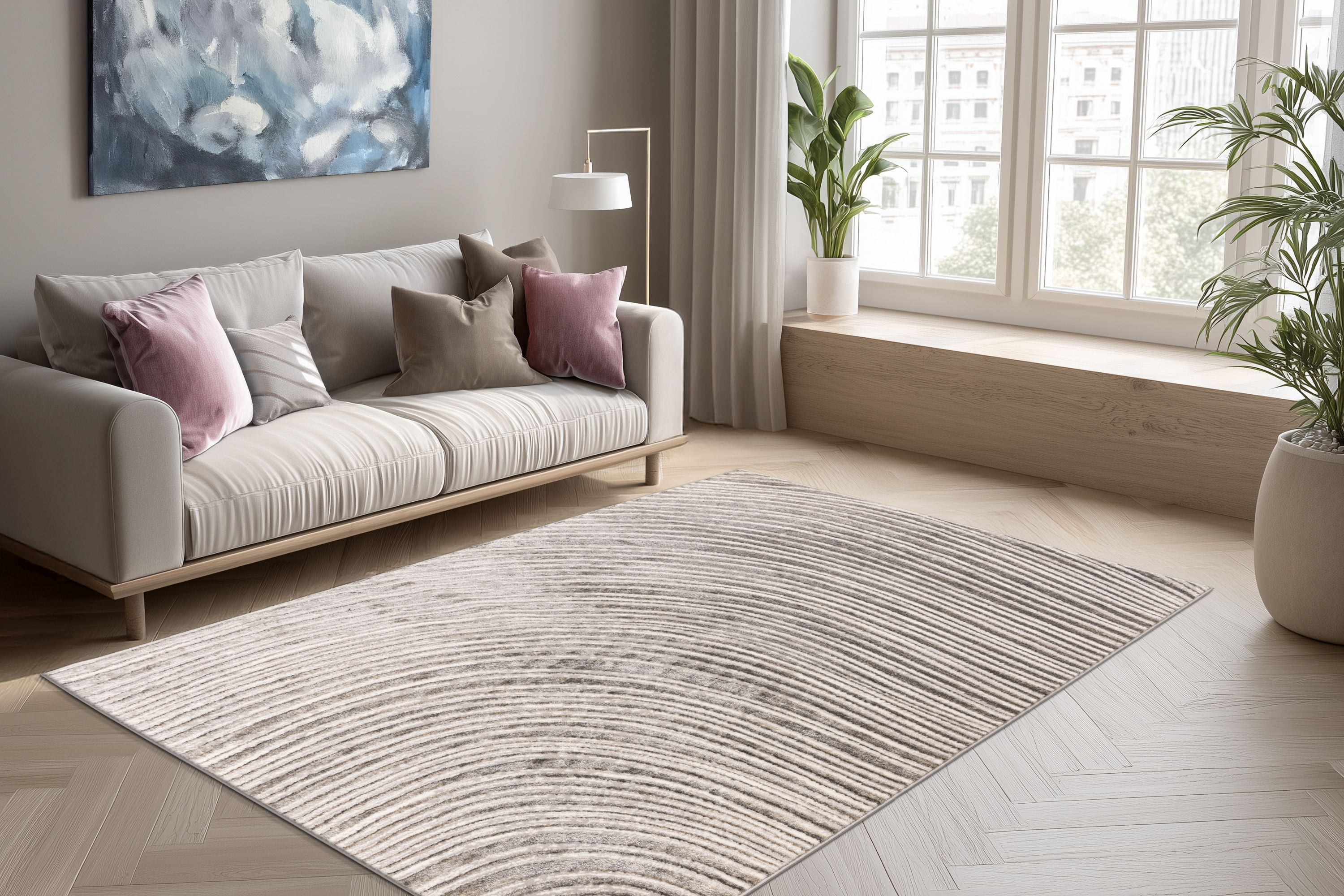 Teppich Chalk 425 Silber / Beige 200 x 290 cm