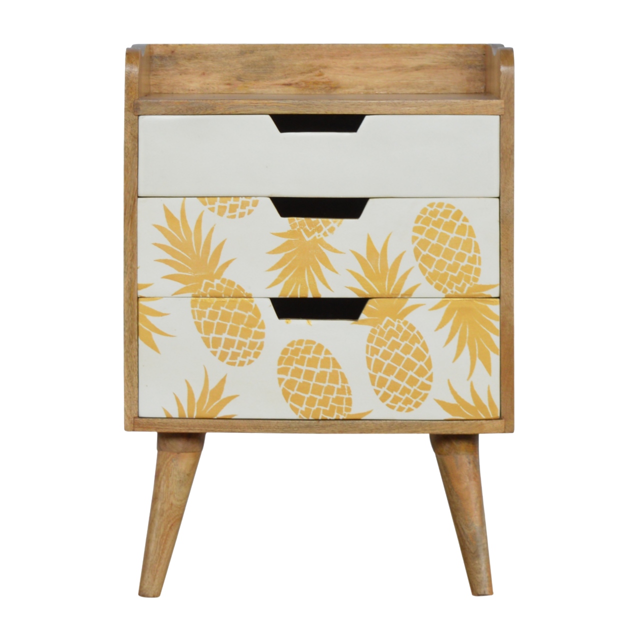Nachttisch mit Ananas-Siebdruck