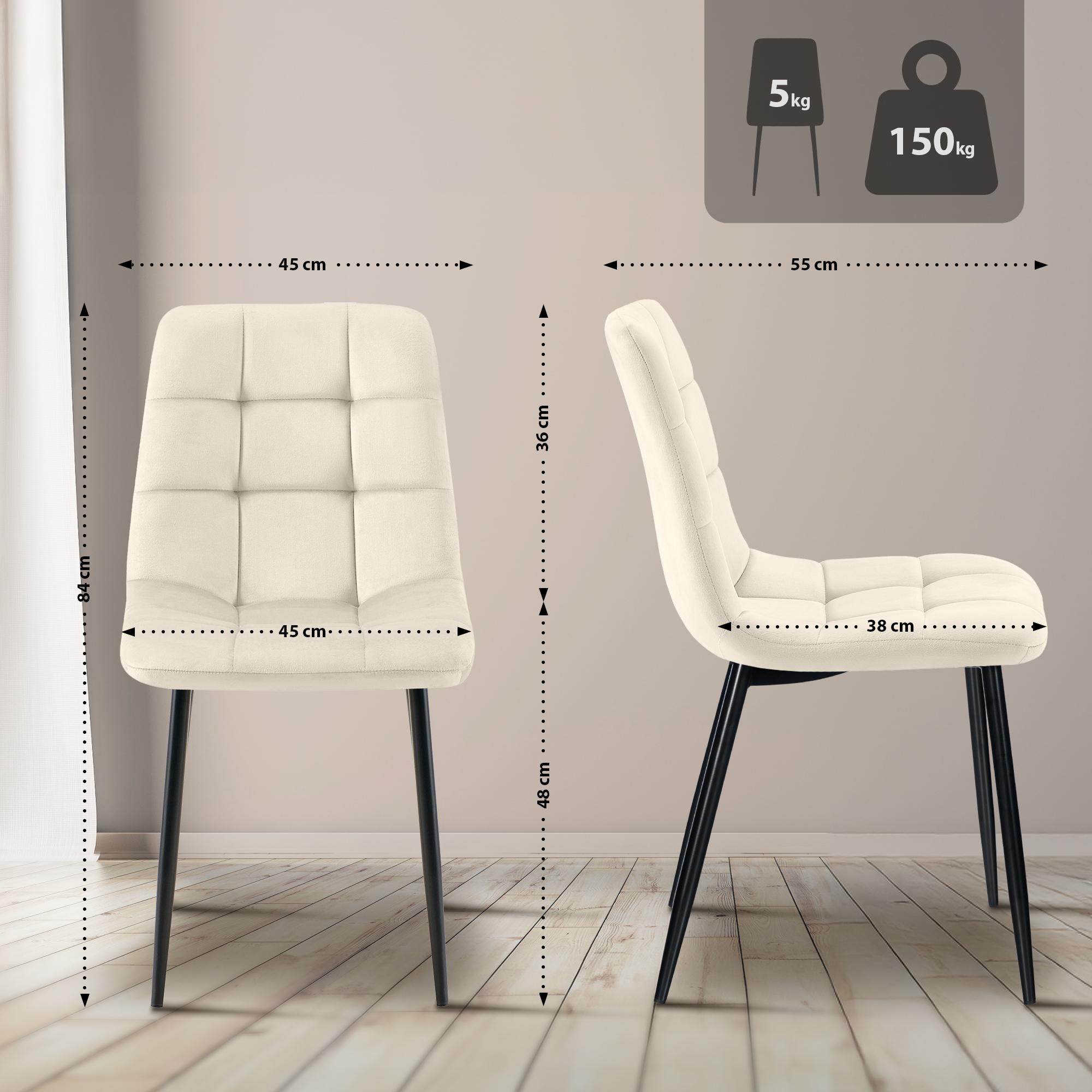 2er Set Esszimmerstuhl Tilde Samt
