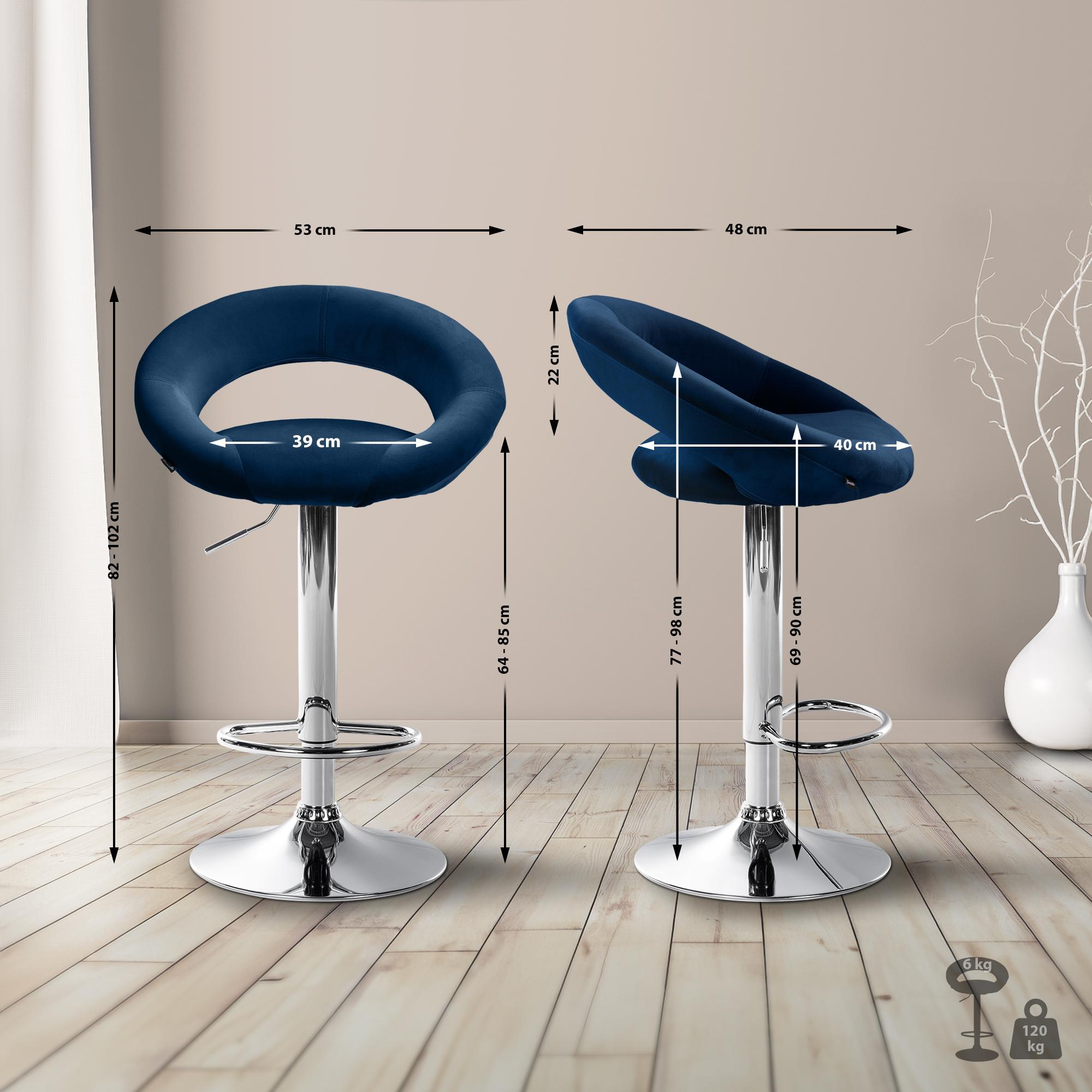 Barhocker Olinda Samt chrom