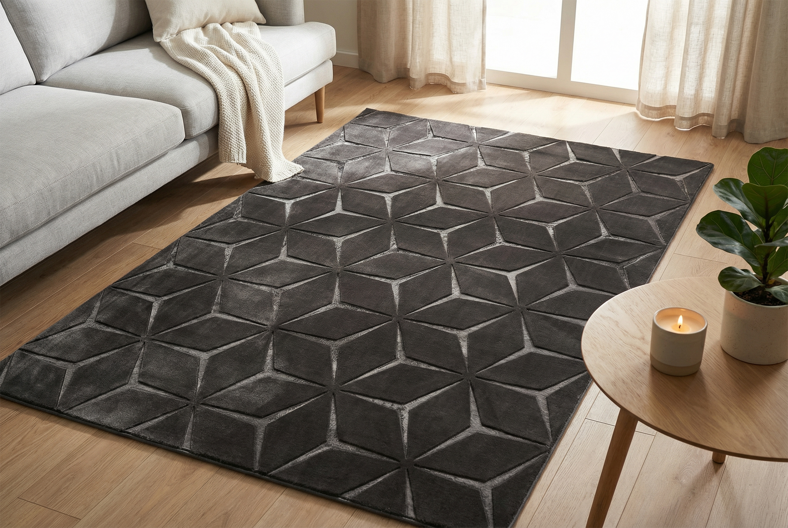 Teppich Calma 225 Anthrazit 160 x 220 cm