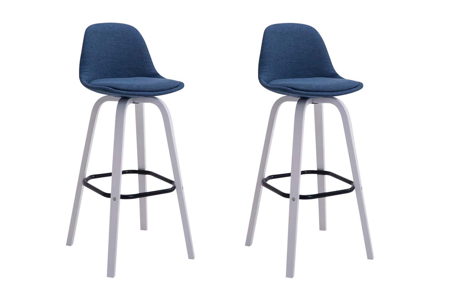 2er Set Barhocker Avika Stoff weiß