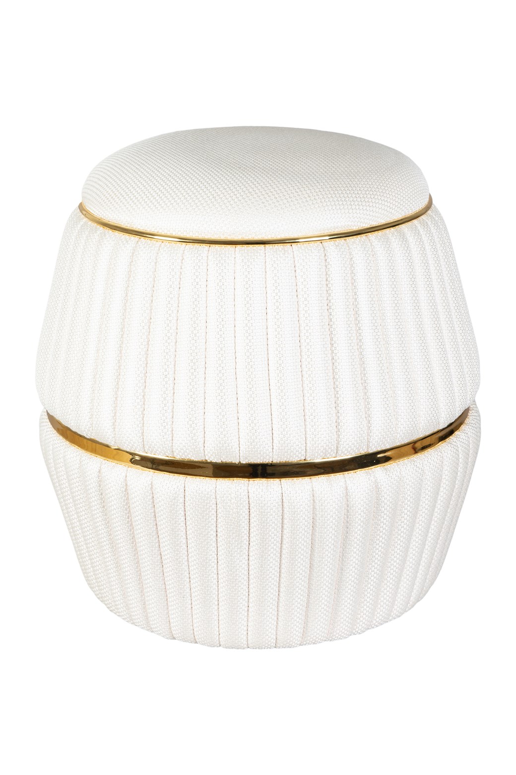 Eleganter Hocker Elfenbein / Gold