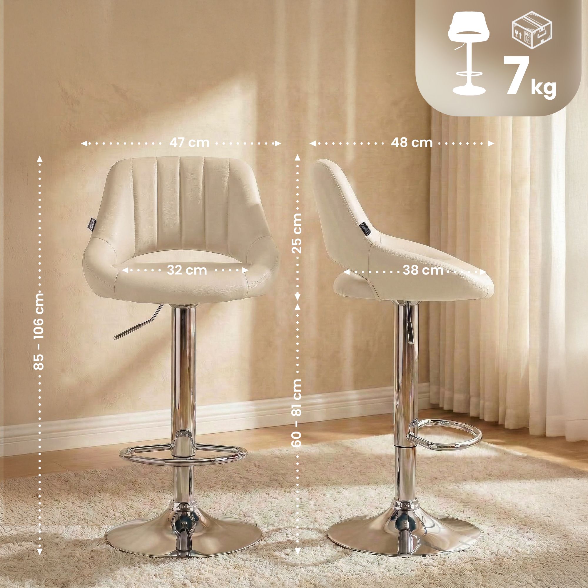 Barhocker Milet Kunstleder chrom