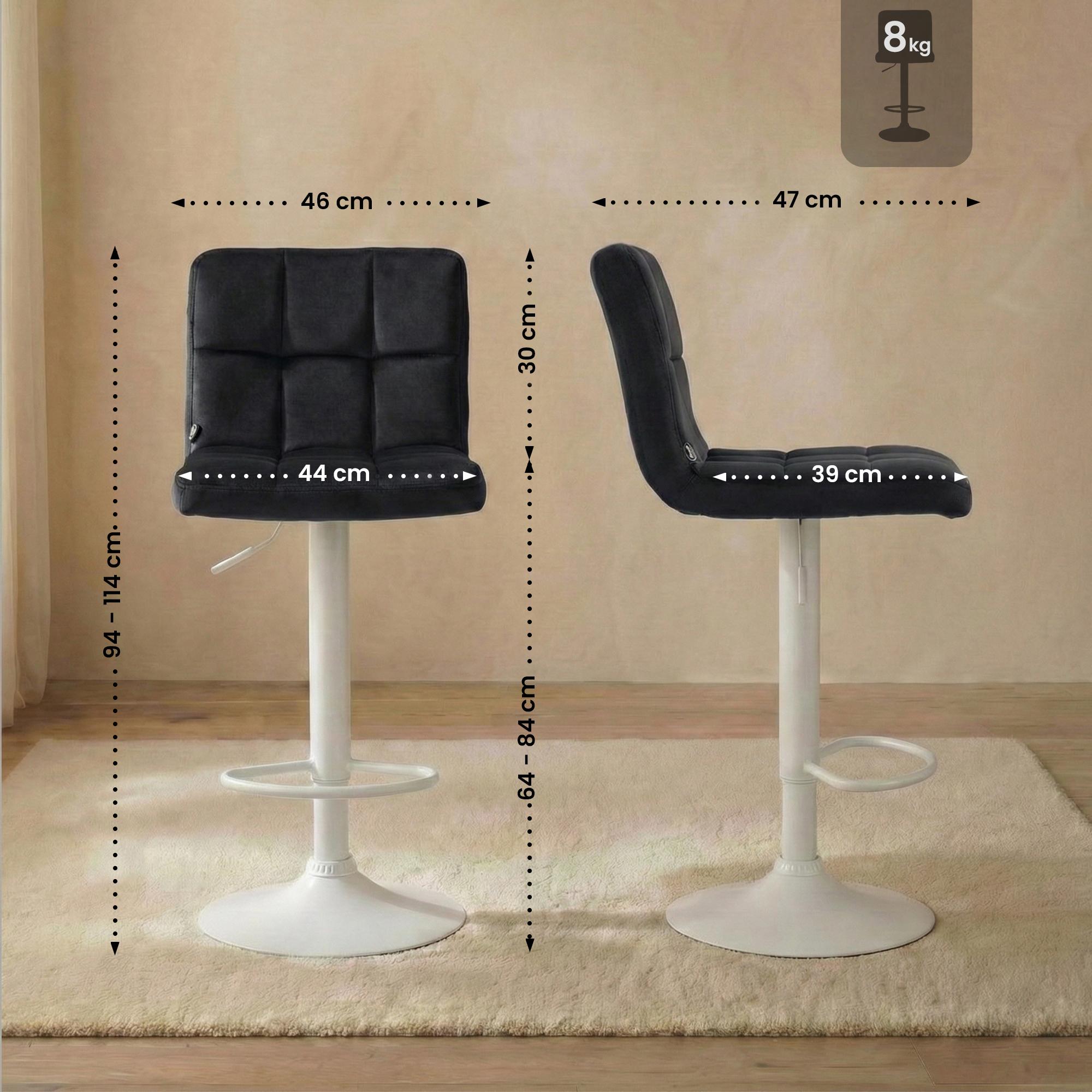 Barhocker Peru Samt weiß