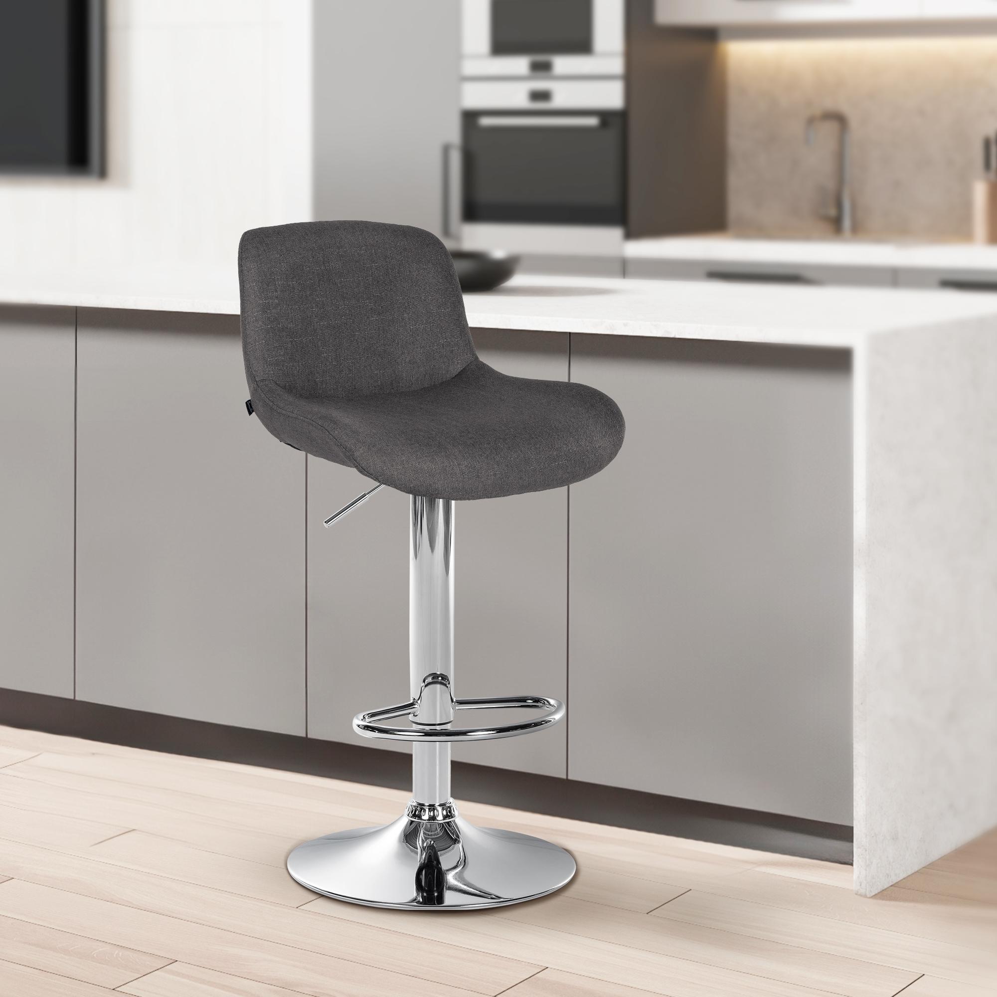 2er Set Barhocker Solon Chrom Stoff