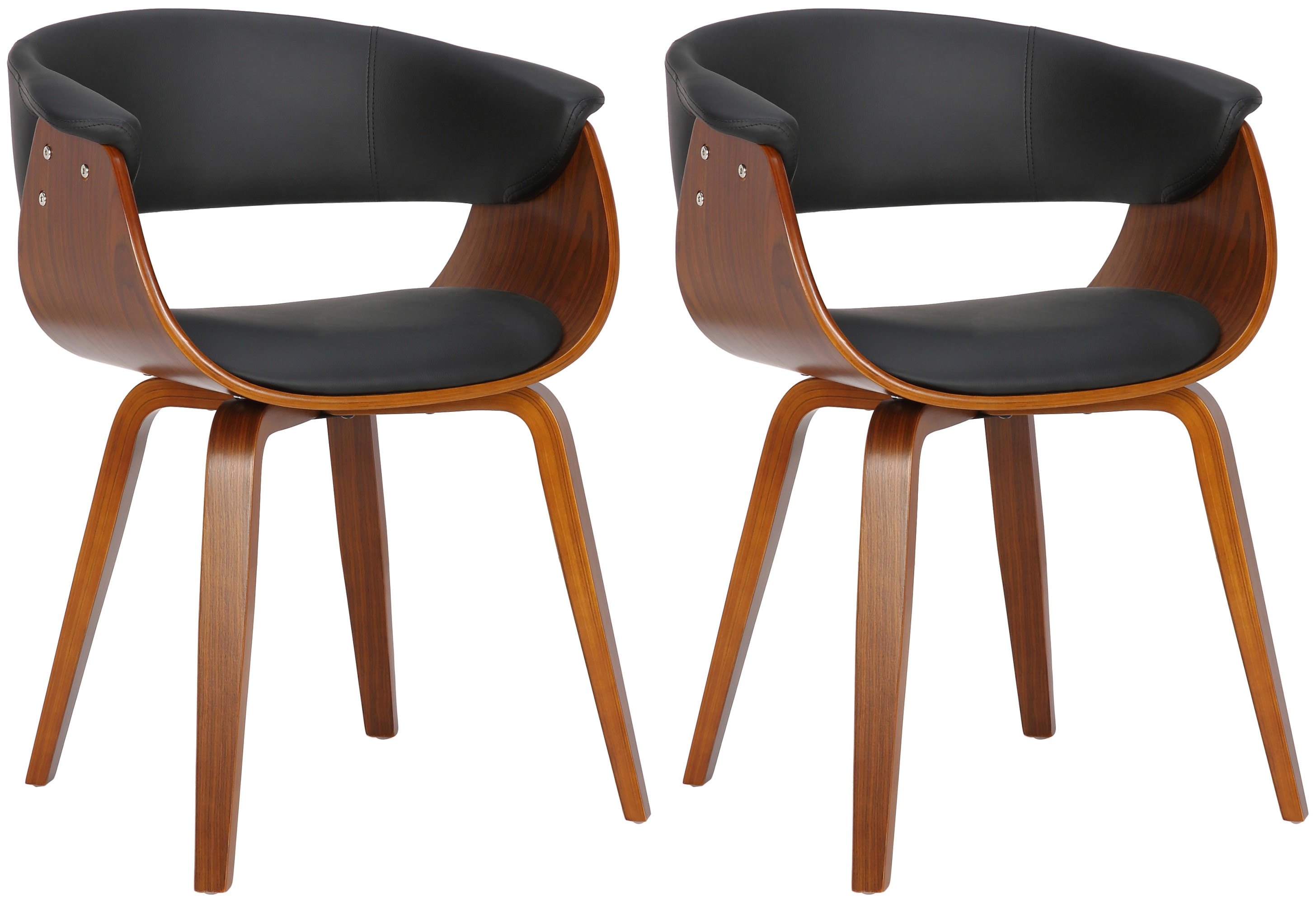 2er Set Stühle Bruce Kunstleder walnuss