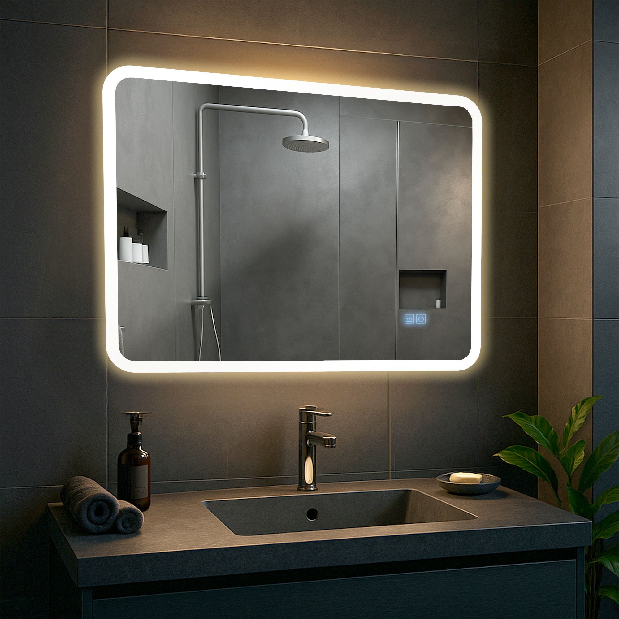 Badspiegel Jericho 60x80 mit Bluetooth