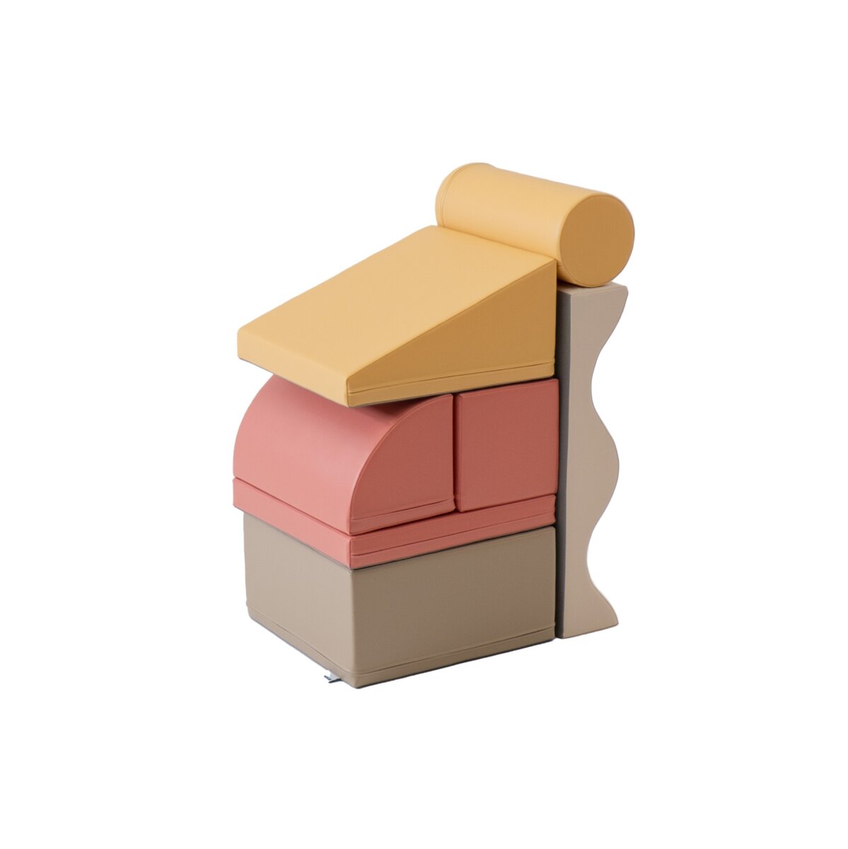 IGLU SET 34 Discoverer - Pink/Beige/Grau/Honigfarben - Schaumstoffbausteine - Bunte Spielbausteine für Kinder 1–5 Jahre
