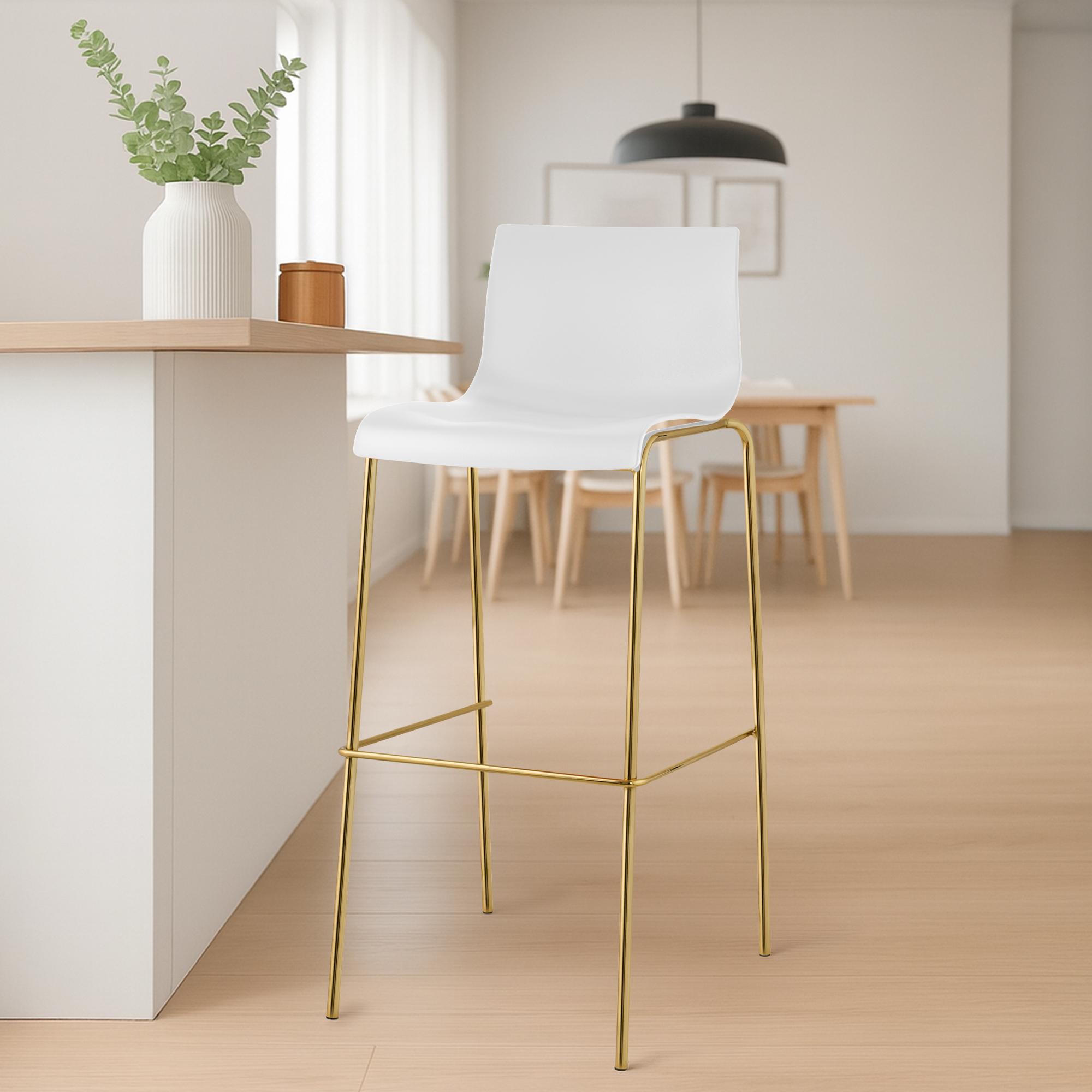 Barhocker Hoover Kunststoff 4-Fuß Gold