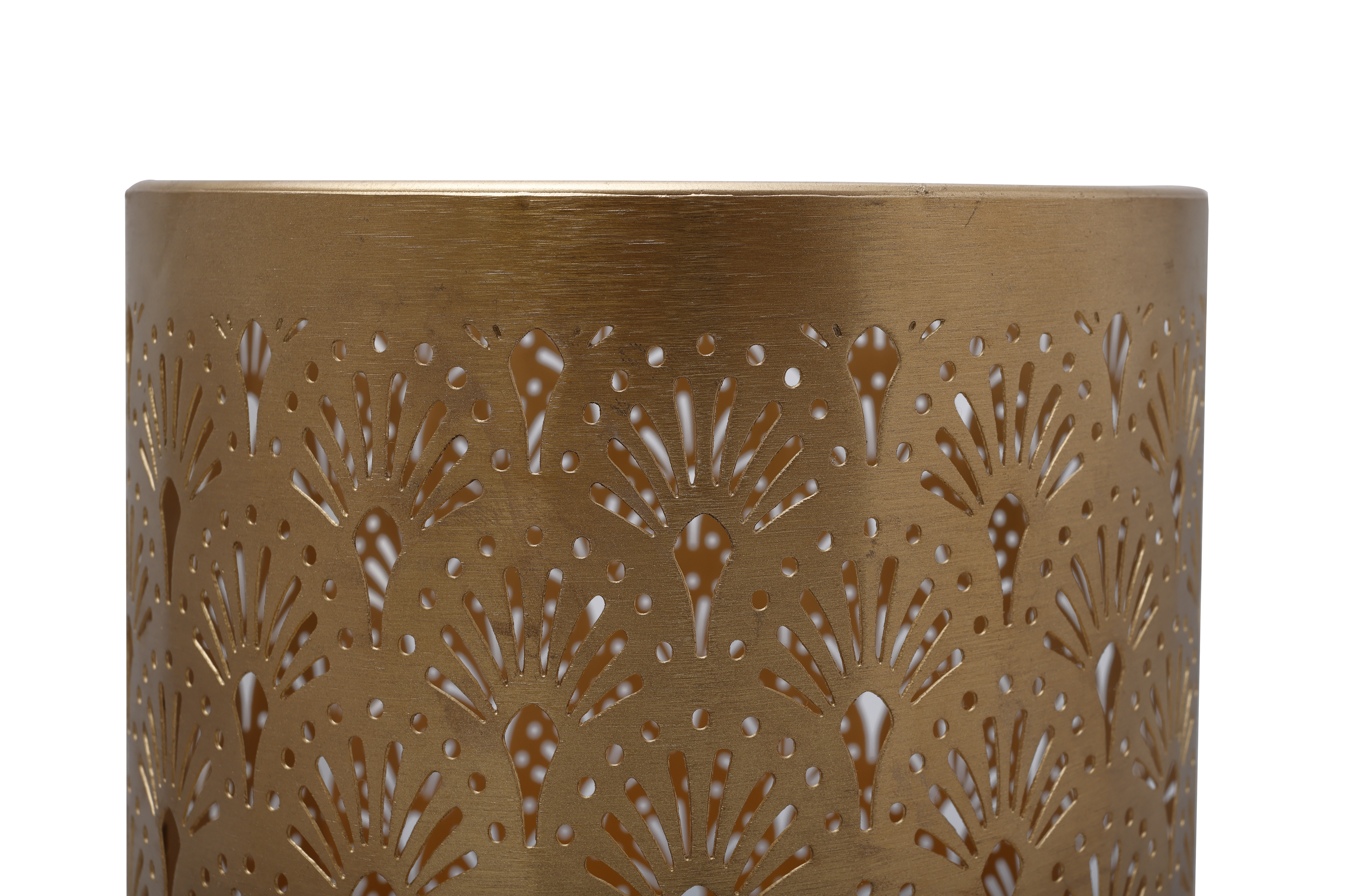 Art-Deco-Metallvase Dunkellila / Gold