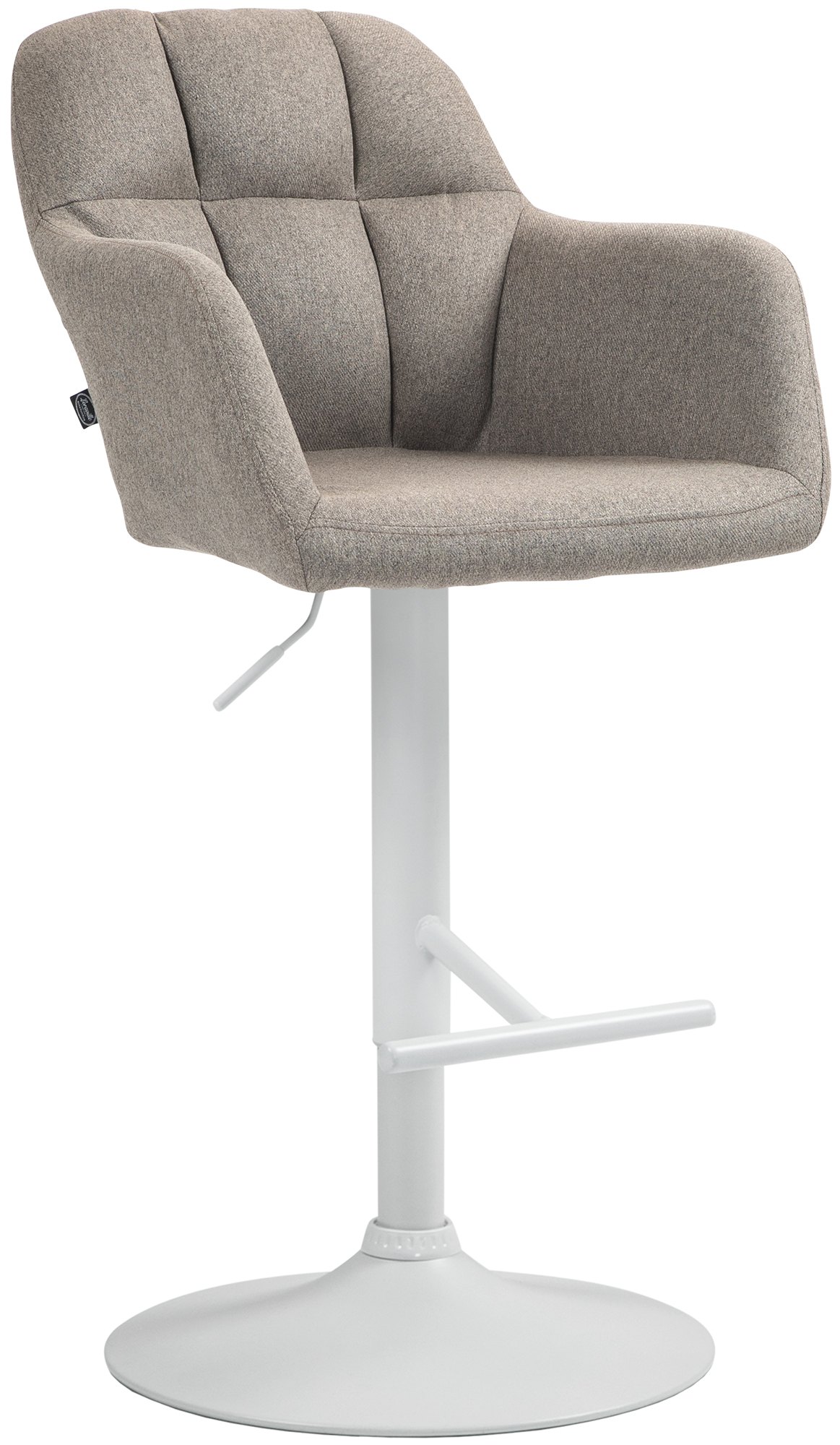 Barhocker Natoma Stoff weiß