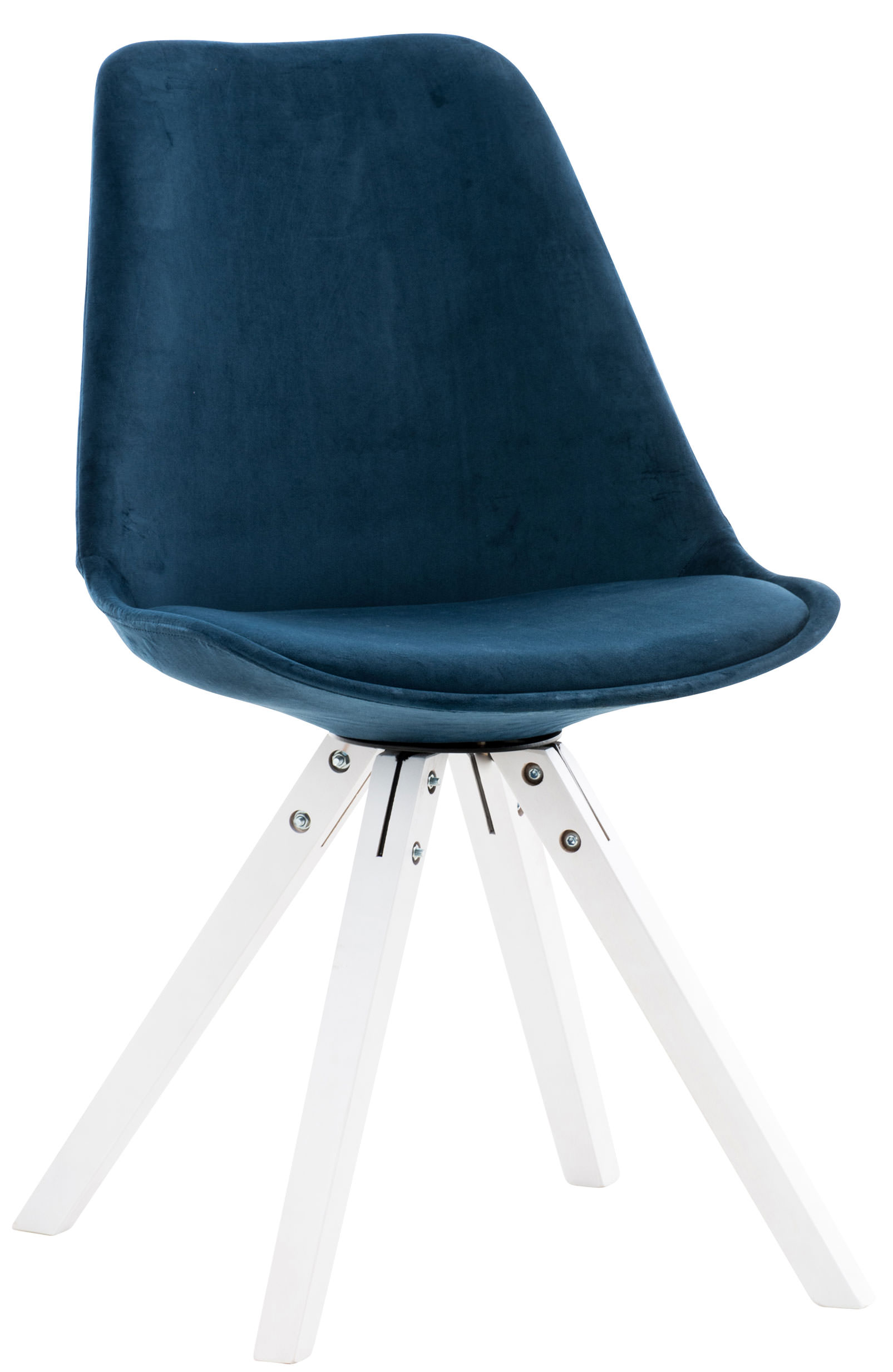 Stuhl Pegleg Samt Square weiß