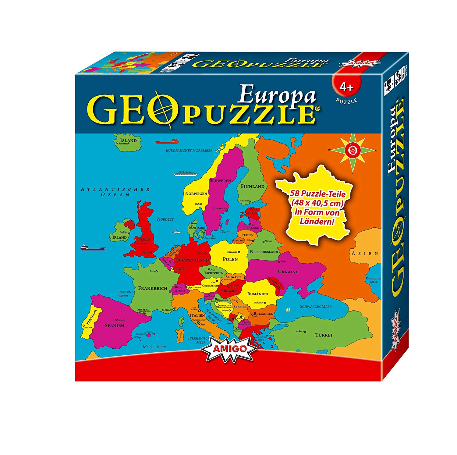 AMIGO Puzzles Amigo 00381 - GeoPuzzle - Welt