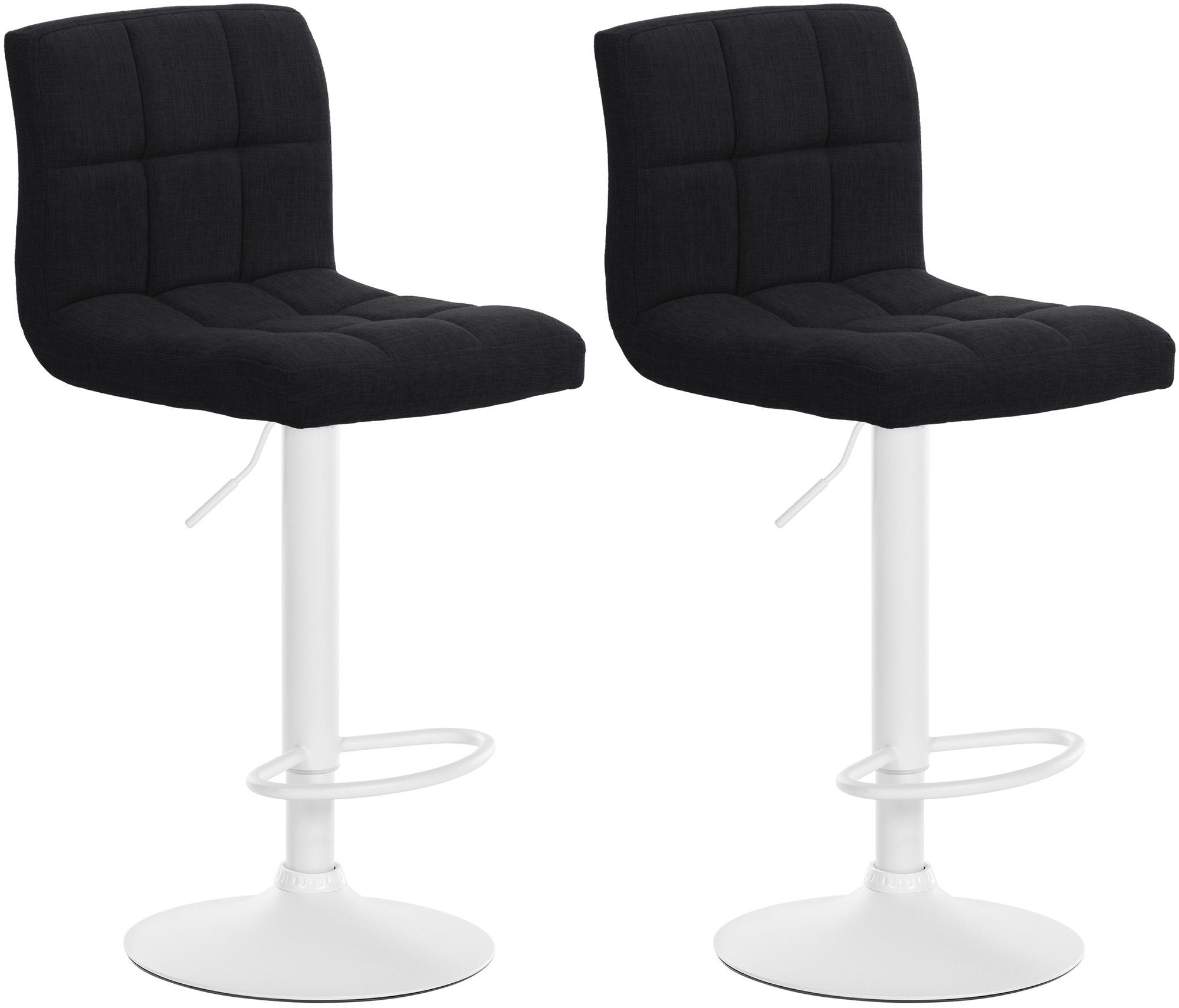 2er Set Barhocker Calma Stoff weiß