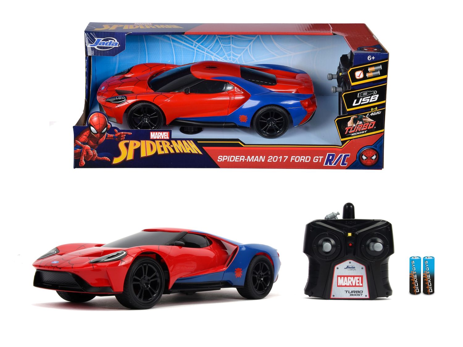 Jada Modelle & Fahrzeuge Jada Toys 253226002 - Marvel Spiderman RC 2017 Ford GT, 1:16