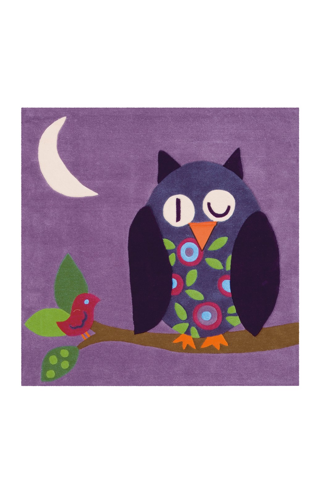 Teppich Joy 4049 Violett Owl 130cm x 130cm ECKIG