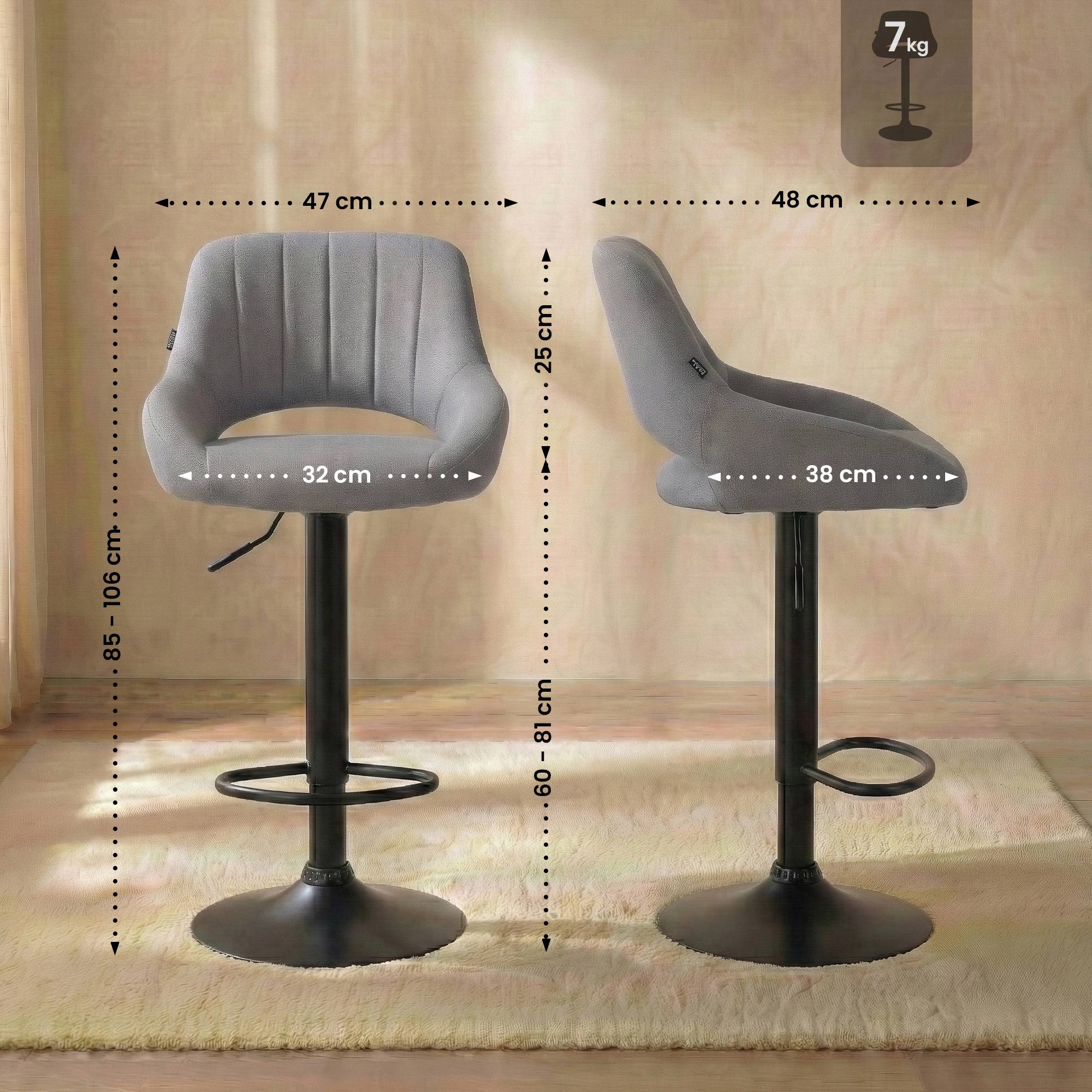 Barhocker Milet Stoff schwarz