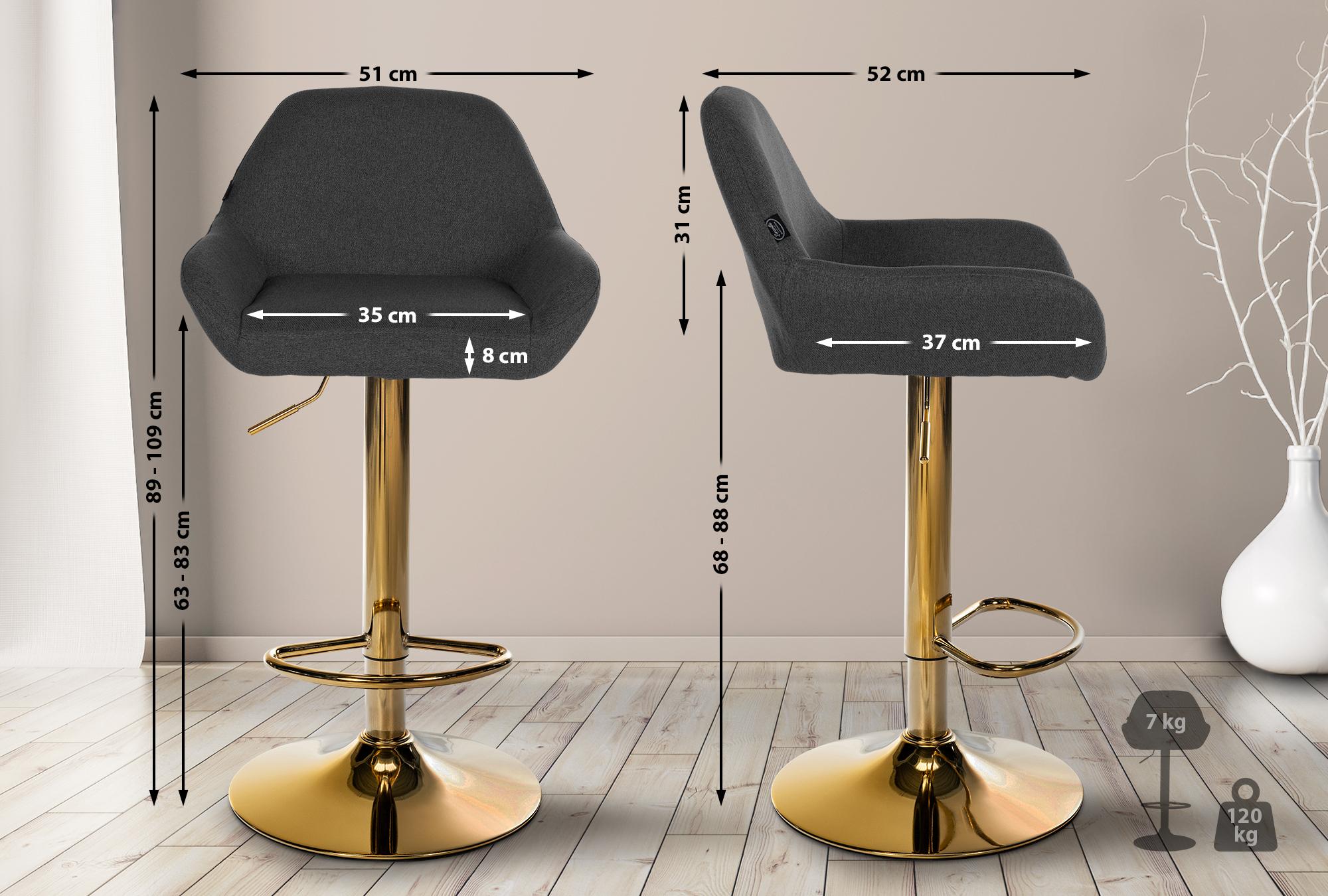 Barhocker Braga Gold Stoff