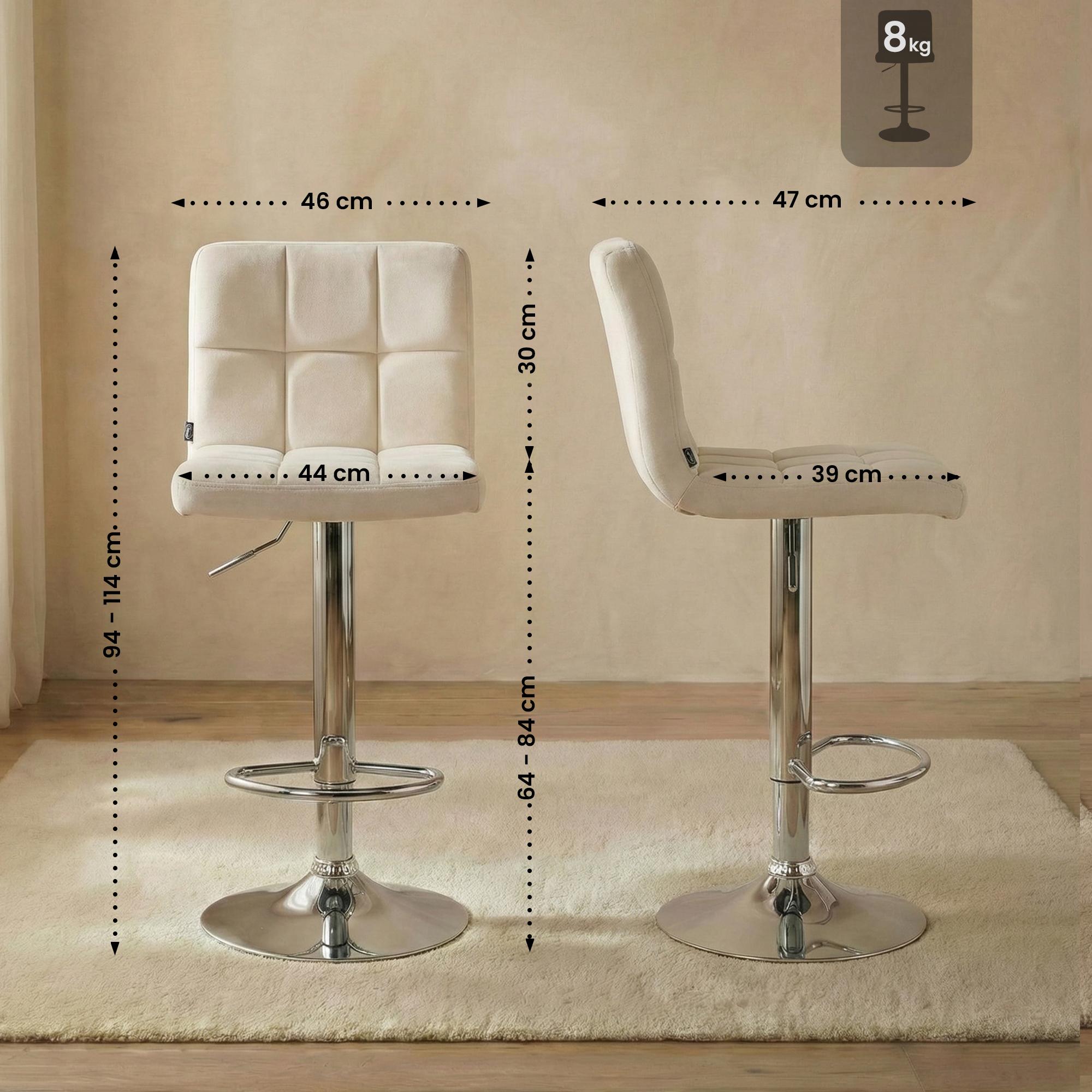 Barhocker Peru Samt chrom