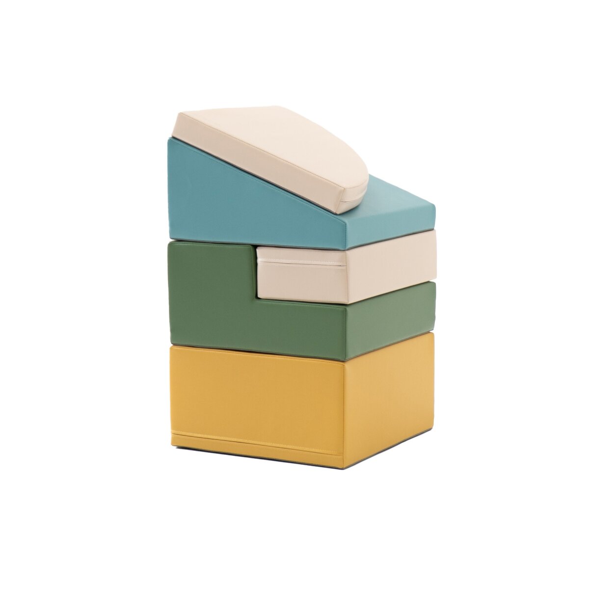 IGLU SET 6 Corner Climber - Pastell-Türkis/Grün/Honigfarben - Bunte Schaumstoff-Klettermodule/Bausteine für Kinder