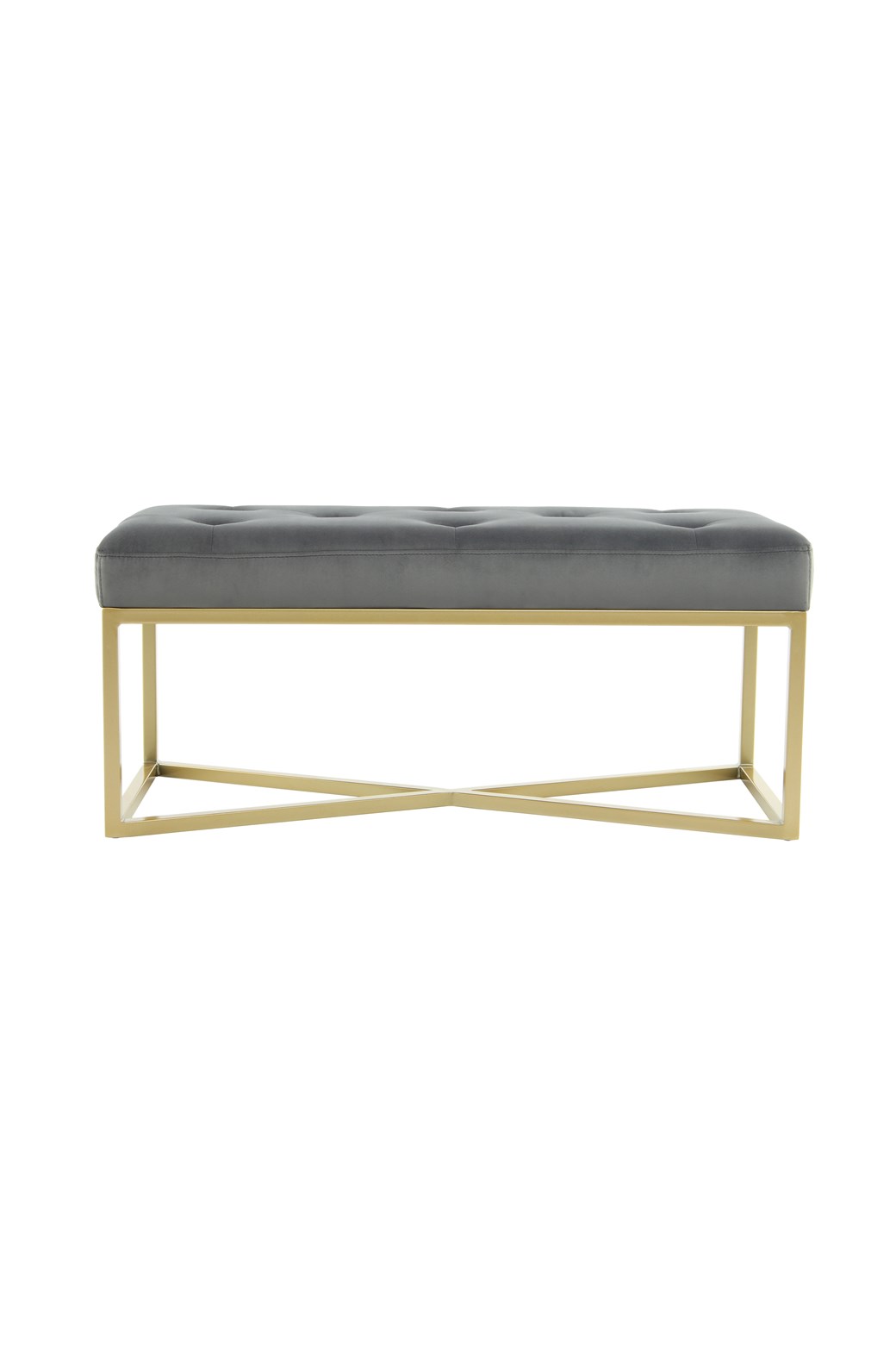 Elegante Sitzbank Grau / Gold
