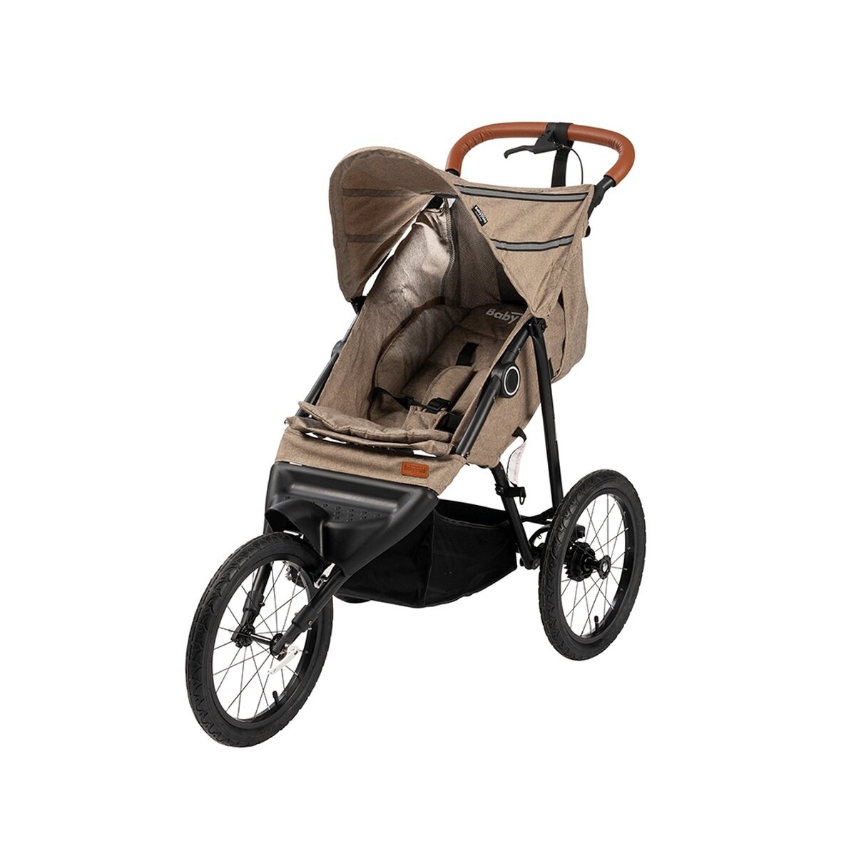 BabyTrold Jogger Buggy Sandfarben luftbereift, 8 kg, mit Handbremse & Korb
