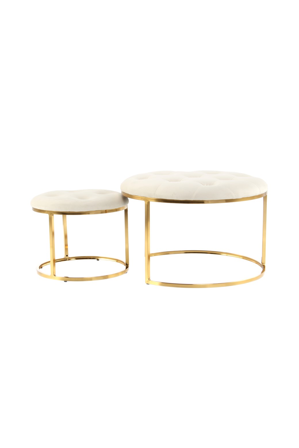Hocker Hocker Becky 825 2er-Set Elfenbein / Gold